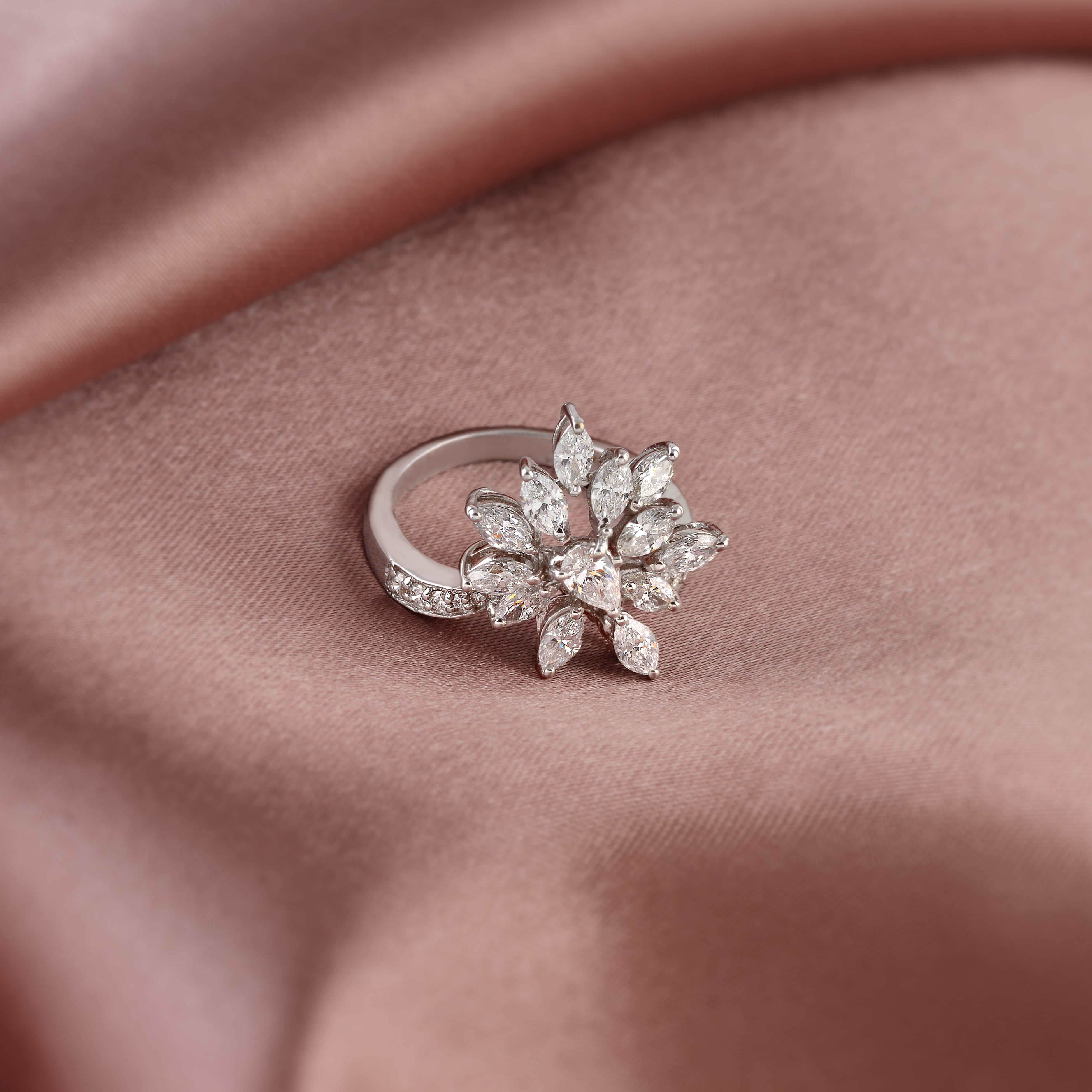 Floral Cluster Diamond Ring