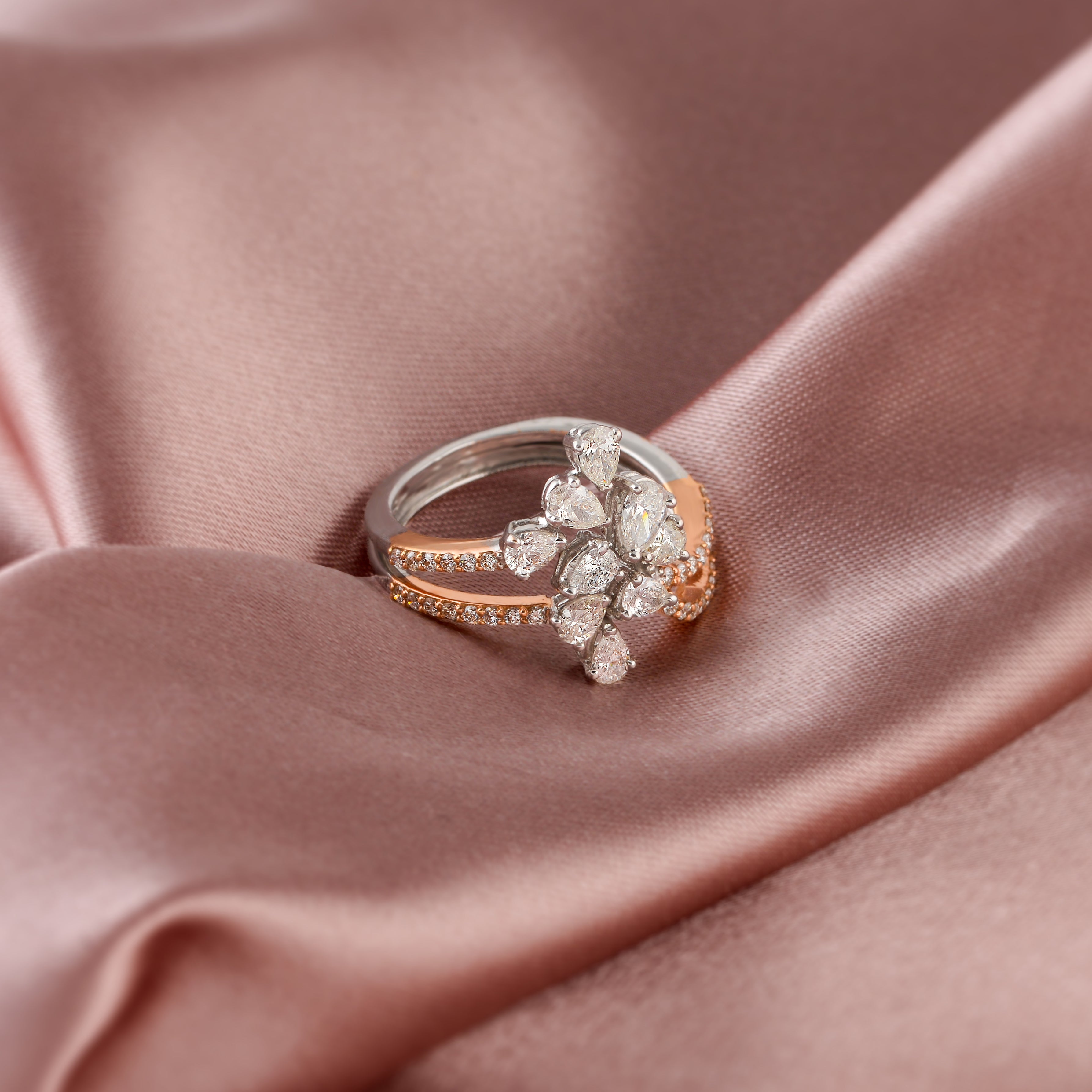 Radiant Flower Diamond Ring