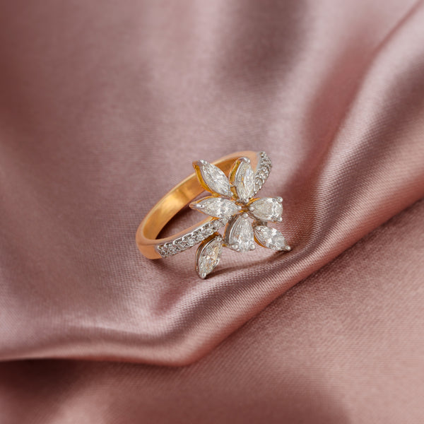 Floral Dreams Diamond Ring - Krishna Jewellers Pearls and Gems