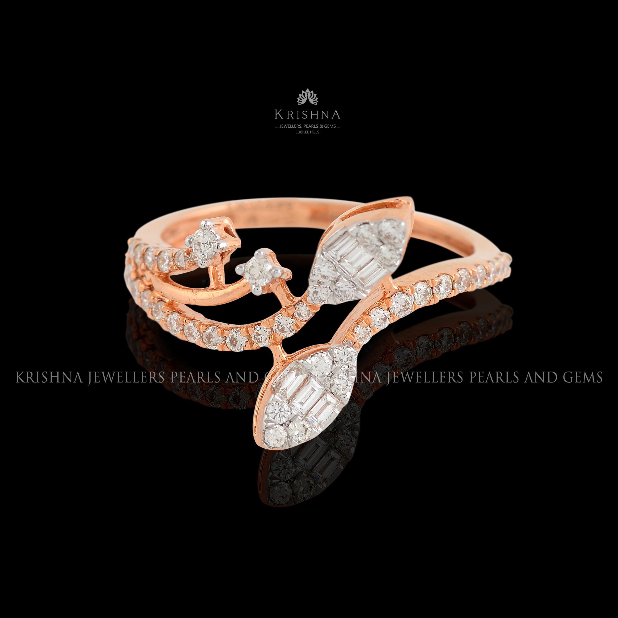 Sleek Rose Gold Diamond Ring