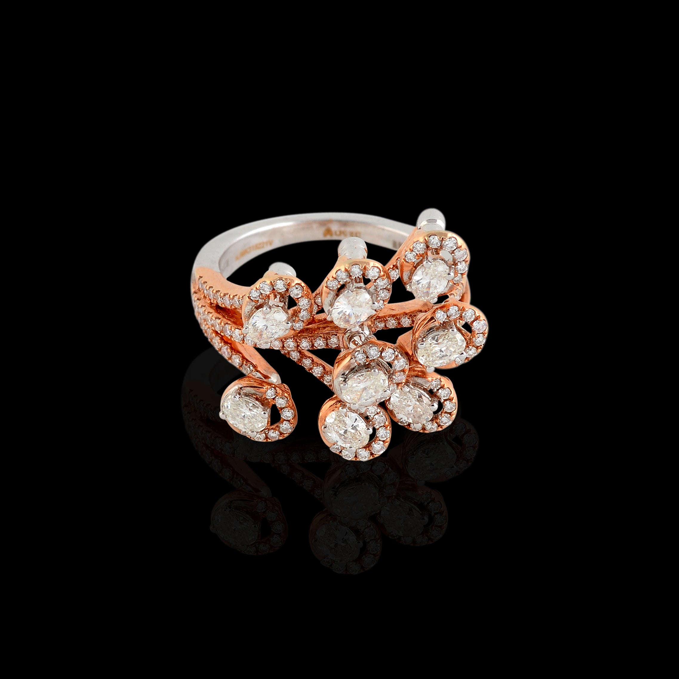 Avant-Garde Rose Gold Multi Diamond Ring
