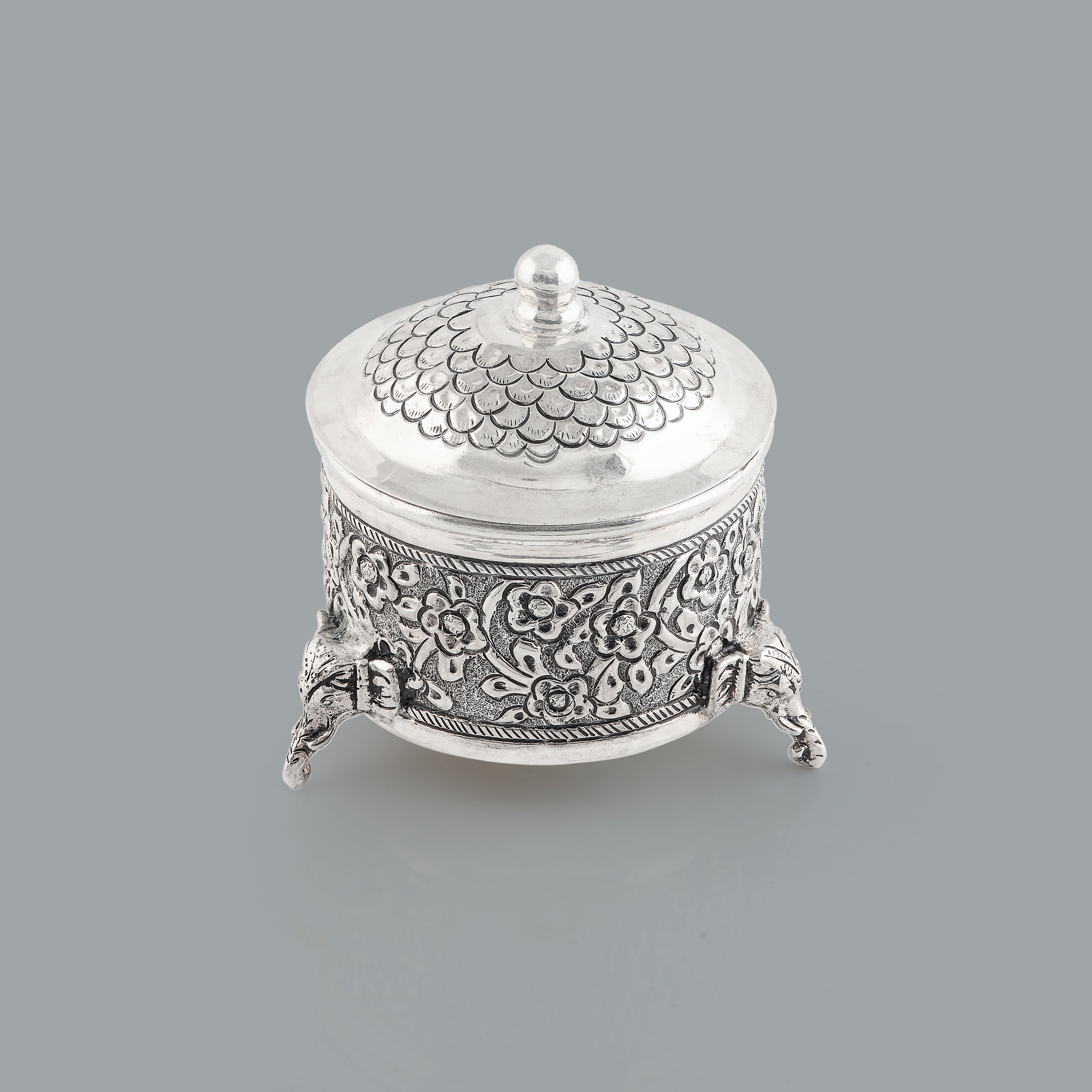 Elephant Motif Antique Silver Bharni - Krishna Jewellers Pearls and Gems