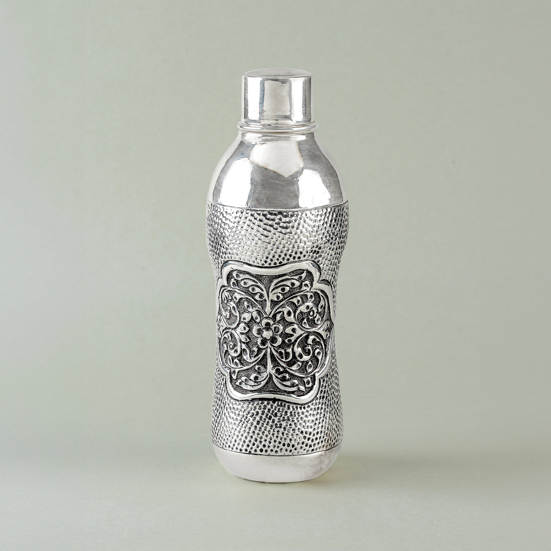 Elegant Floral Design Silver Water Bottle - Krishna Jewellers Pearls and Gems
