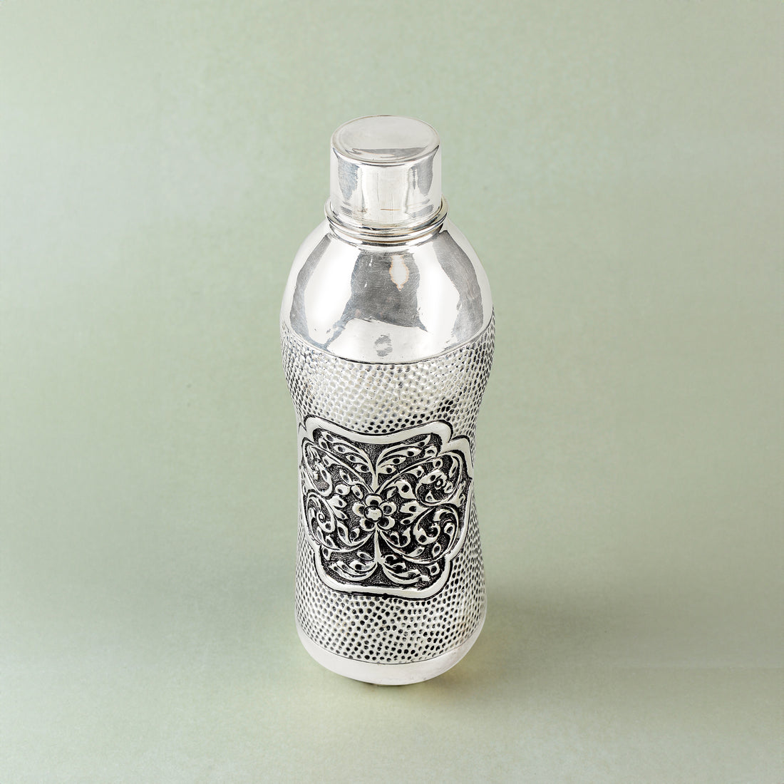 Elegant Floral Design Silver Water Bottle - Krishna Jewellers Pearls and Gems