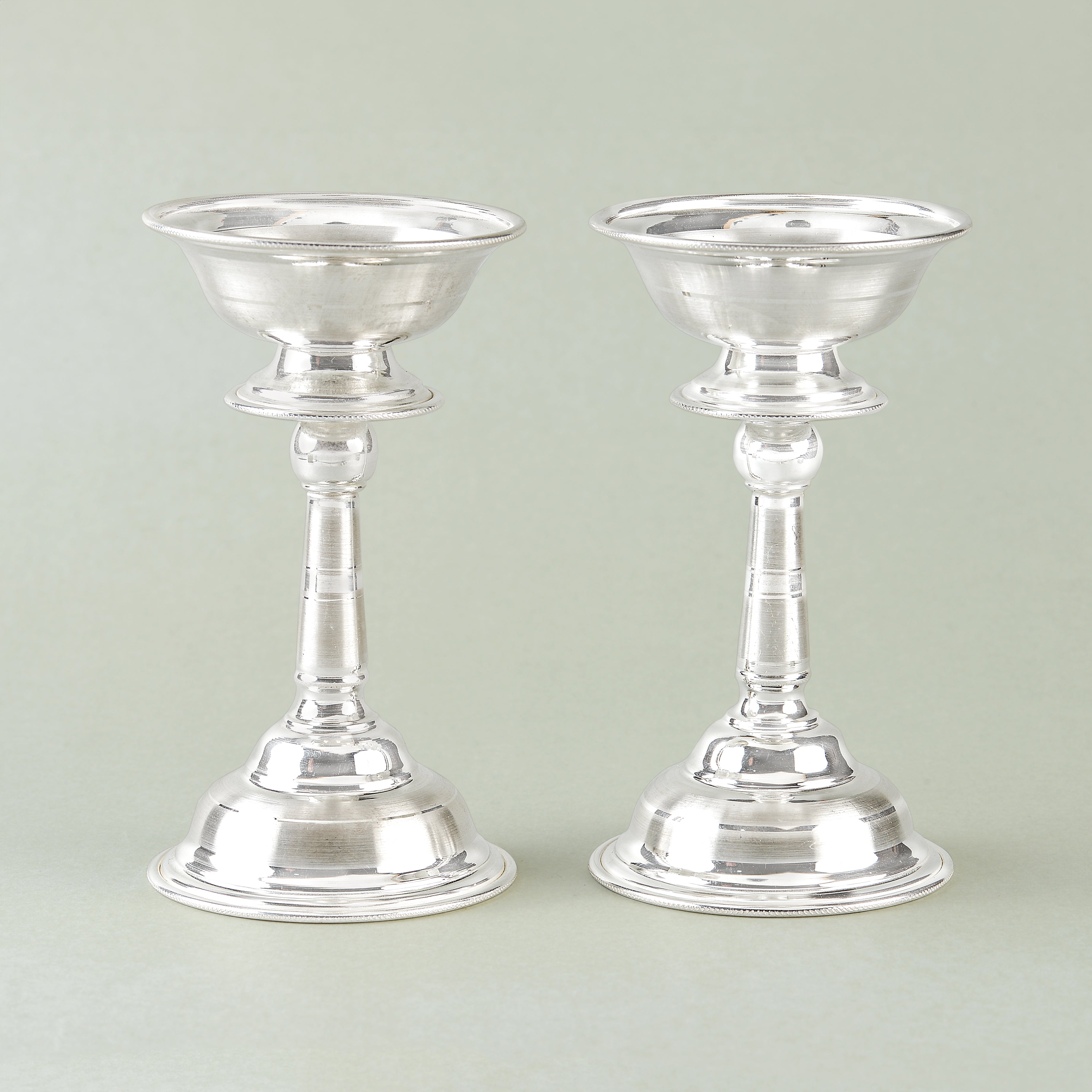 Exquisitely Crafted 92.5 Pure Silver Deepam Stand