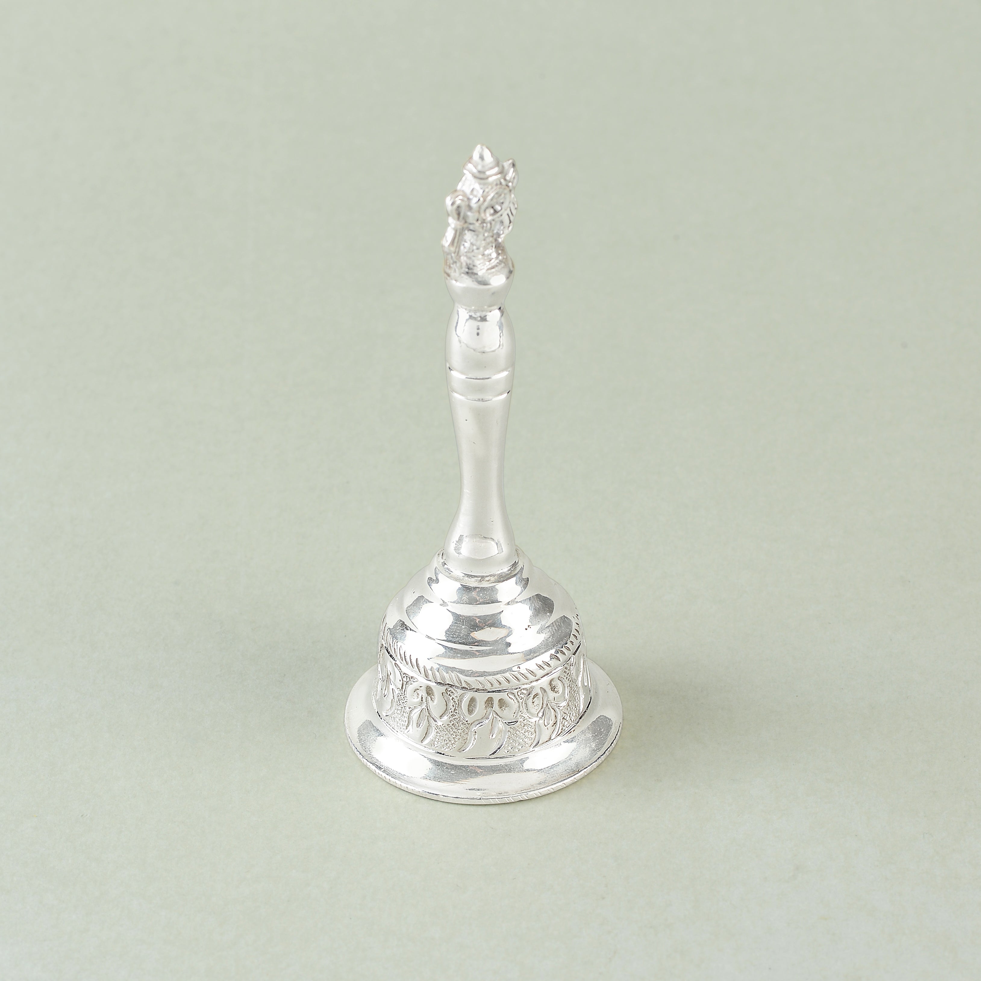 Silver Pooja Bell Inspired by Temple Elegance