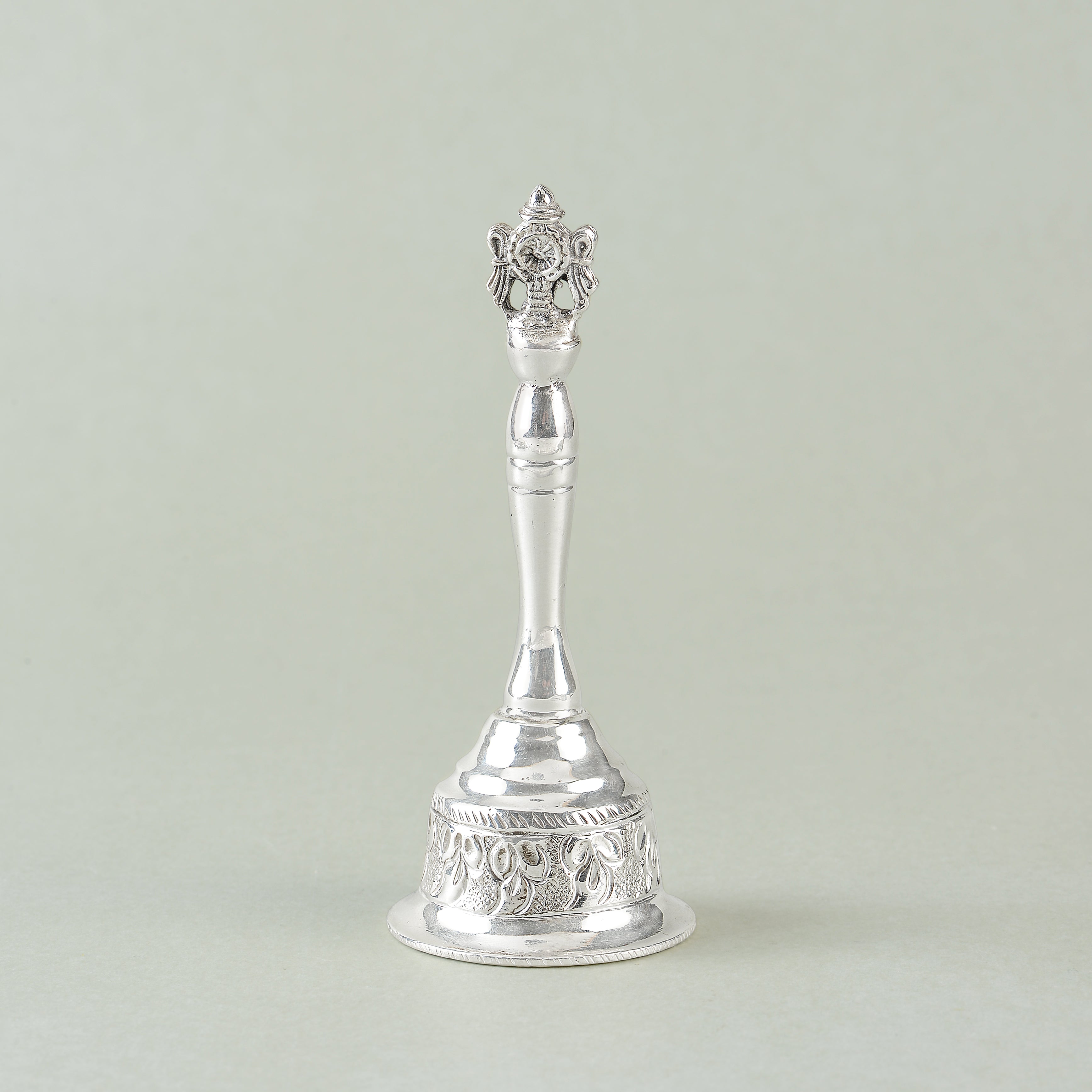 Silver Pooja Bell Inspired by Temple Elegance