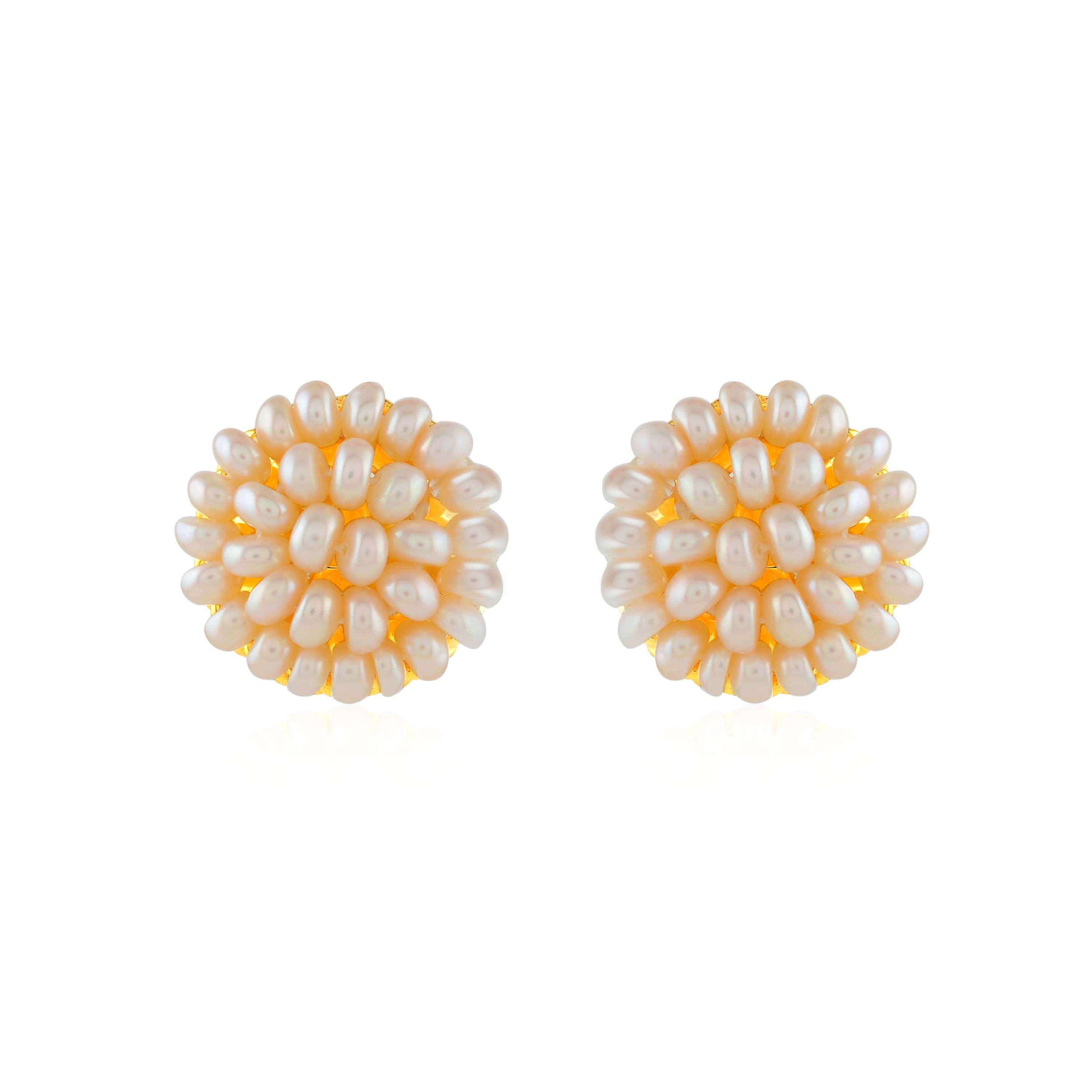 Handcrafted Intricacies Pearl Studs Earrings
