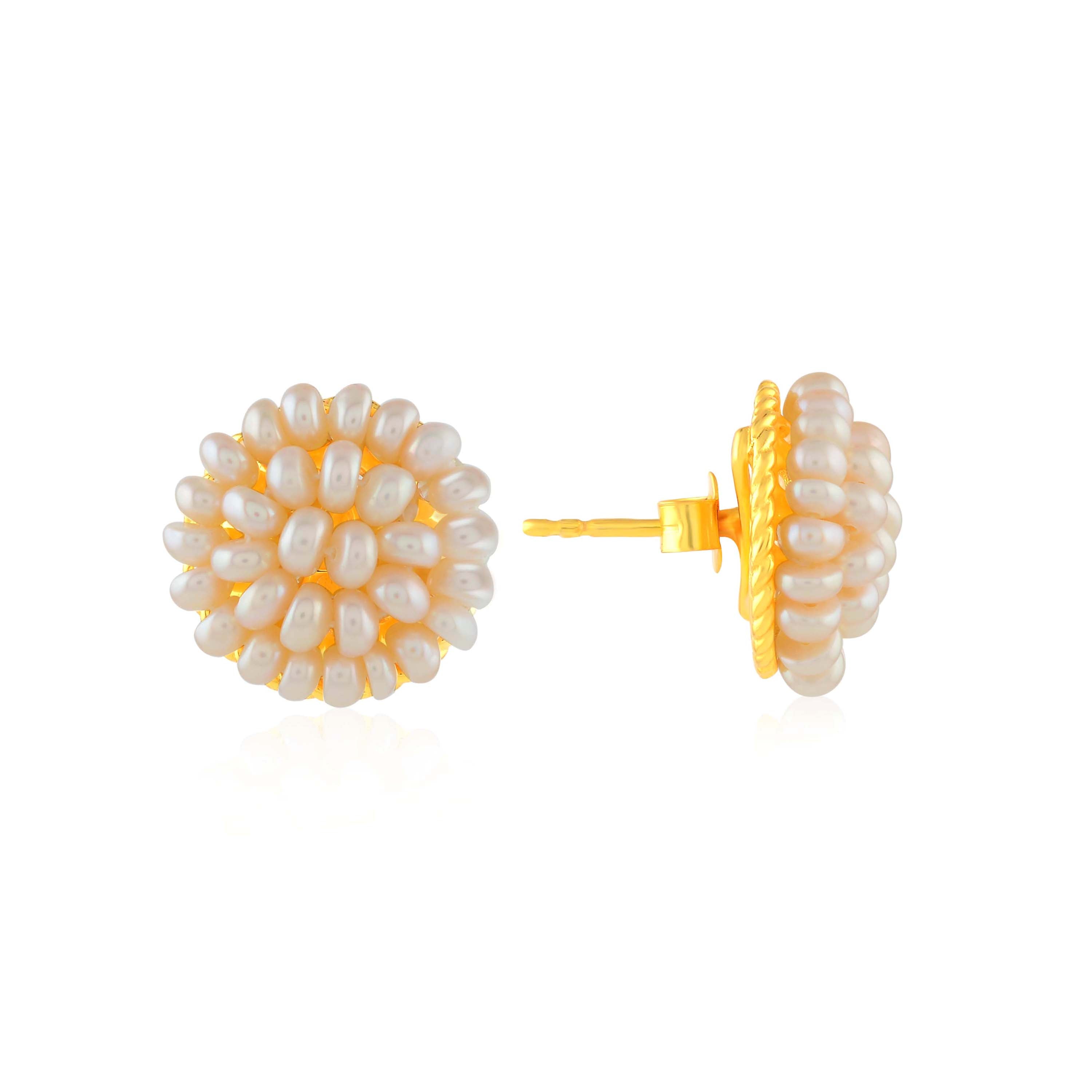 Handcrafted Intricacies Pearl Studs Earrings