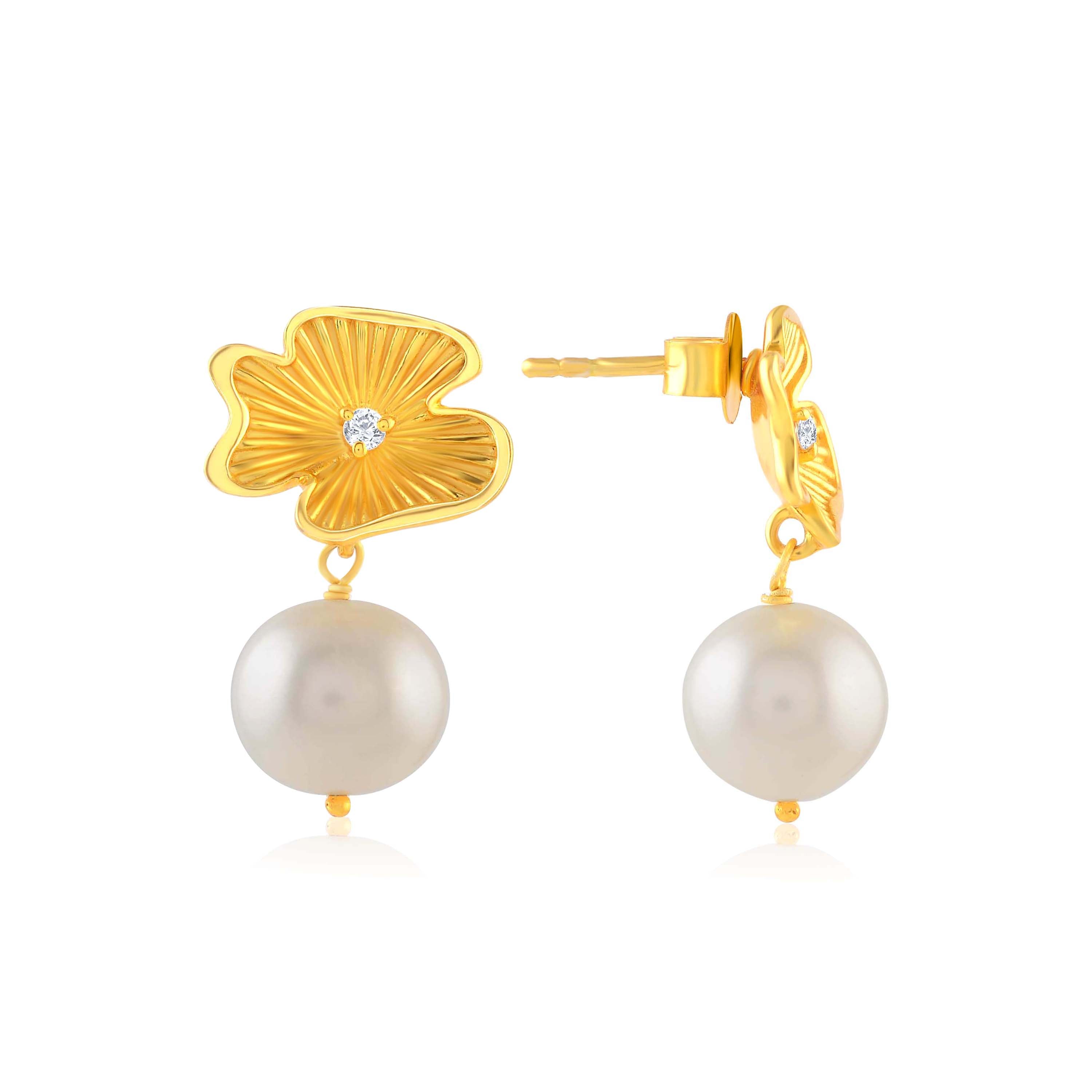 Gold Plated Pearl dangler Earring