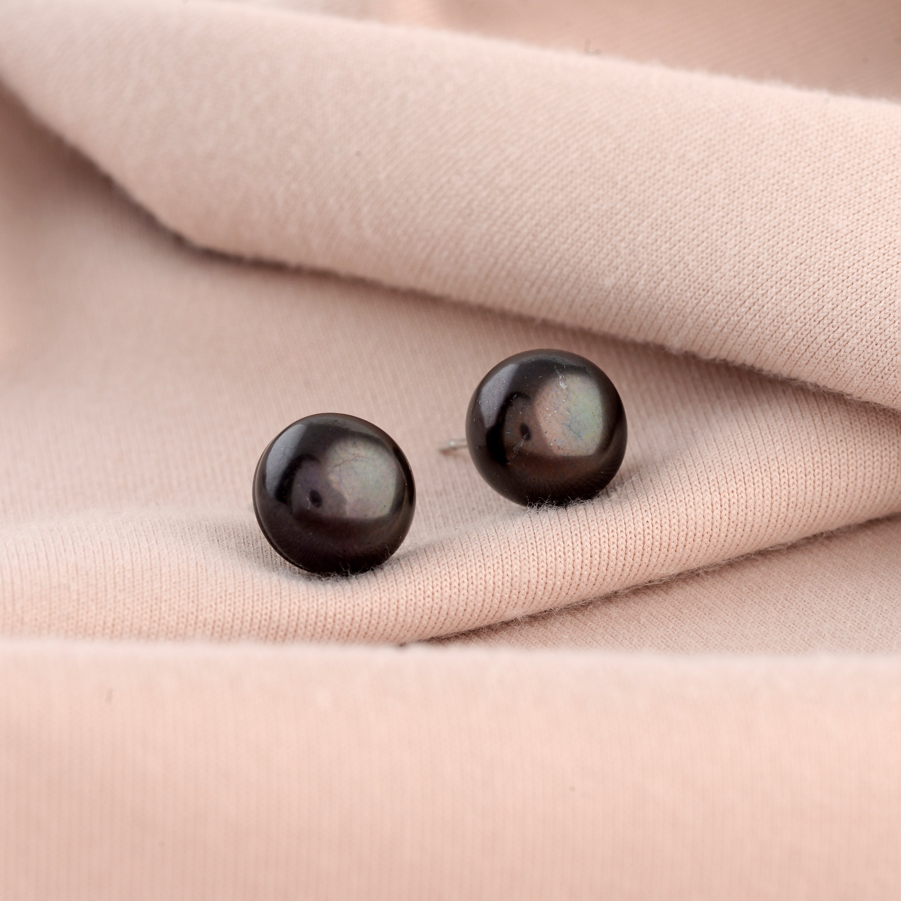 classic Stud Earrings in button pearl ,Timeless Style