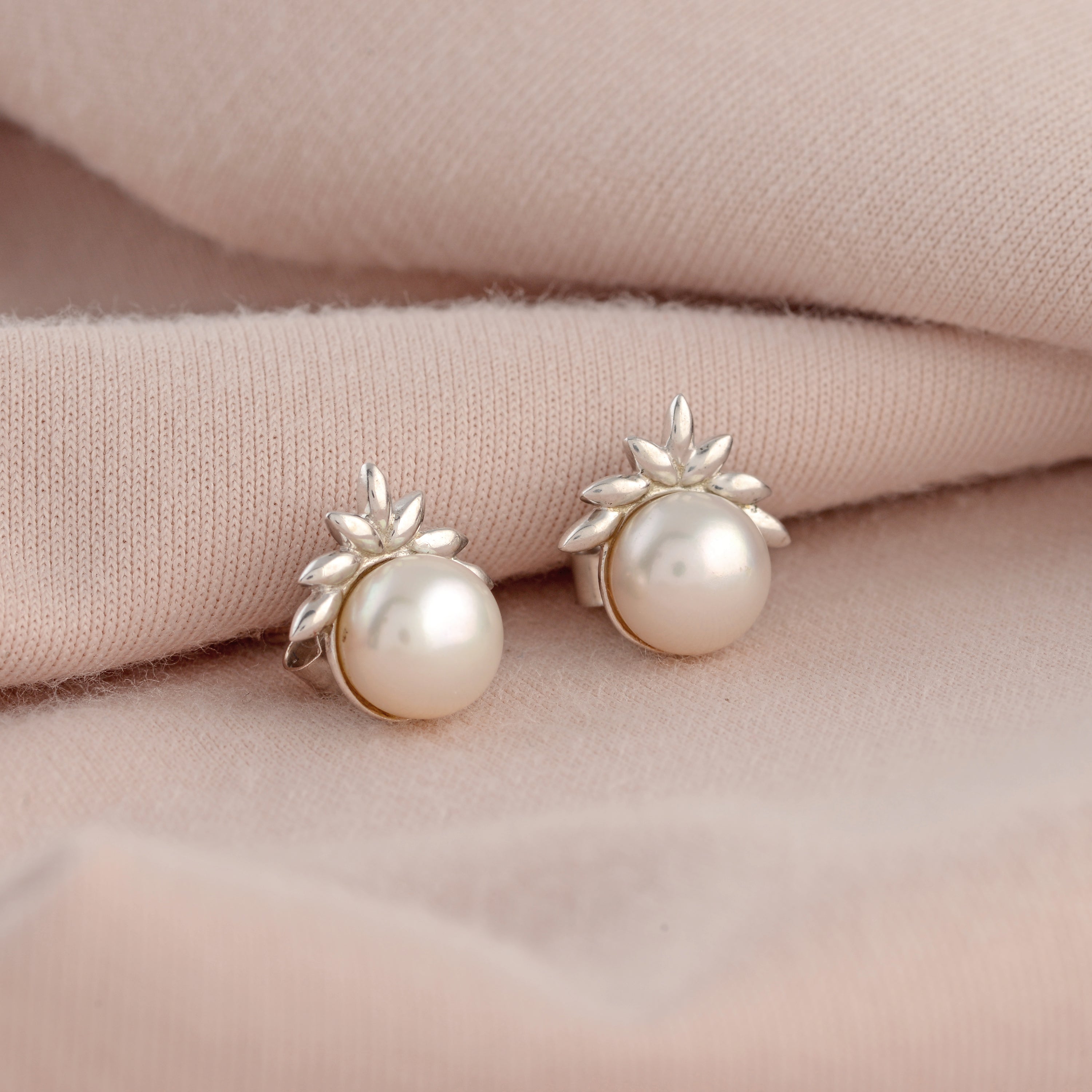 Sparkling Button Pearls Adorned With AAA CZ Stones