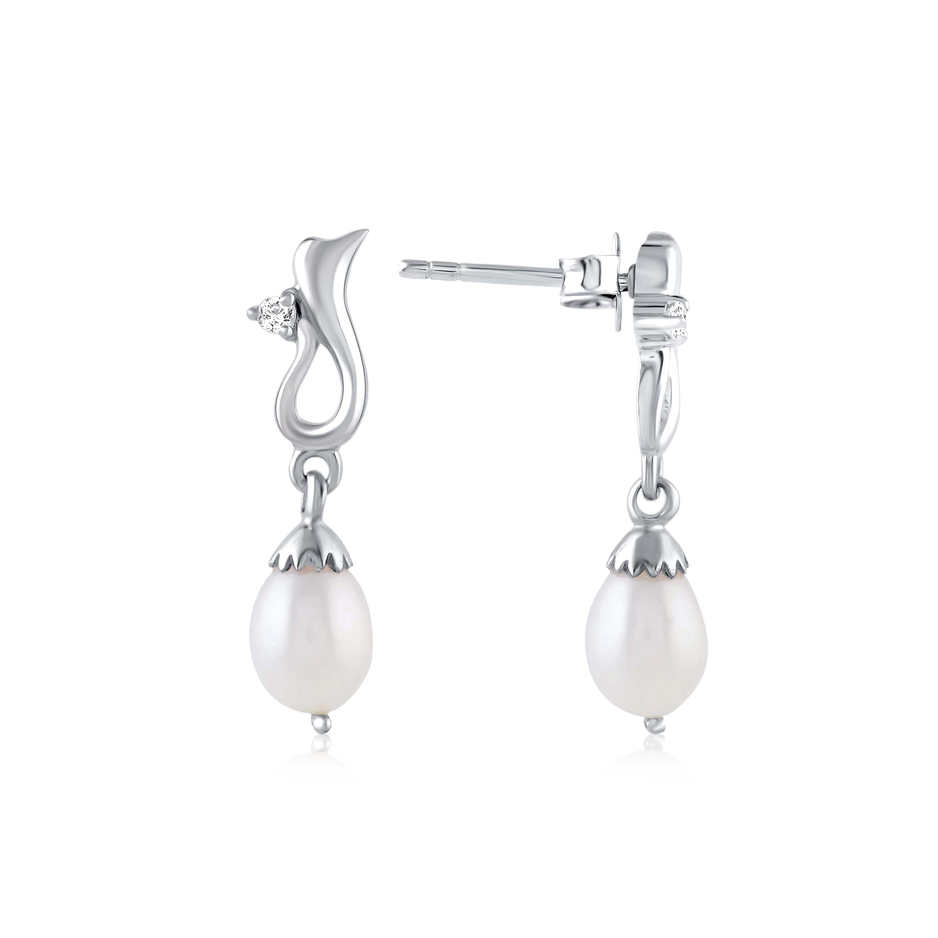 Lustrous Essence: Freshwater Pearl Drop Earrings