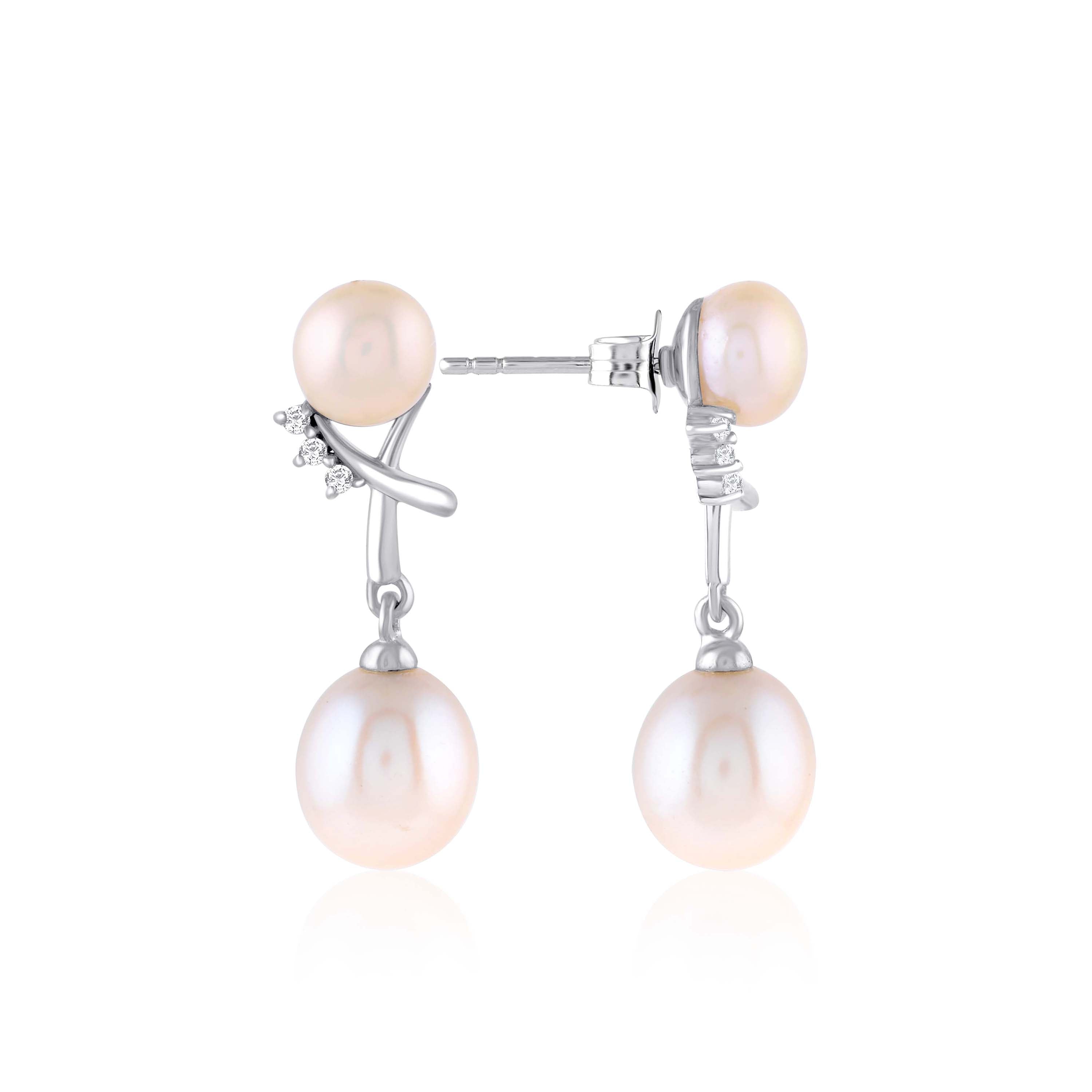 Timeless Elegance: Sterling Silver Pearl Drop Earrings