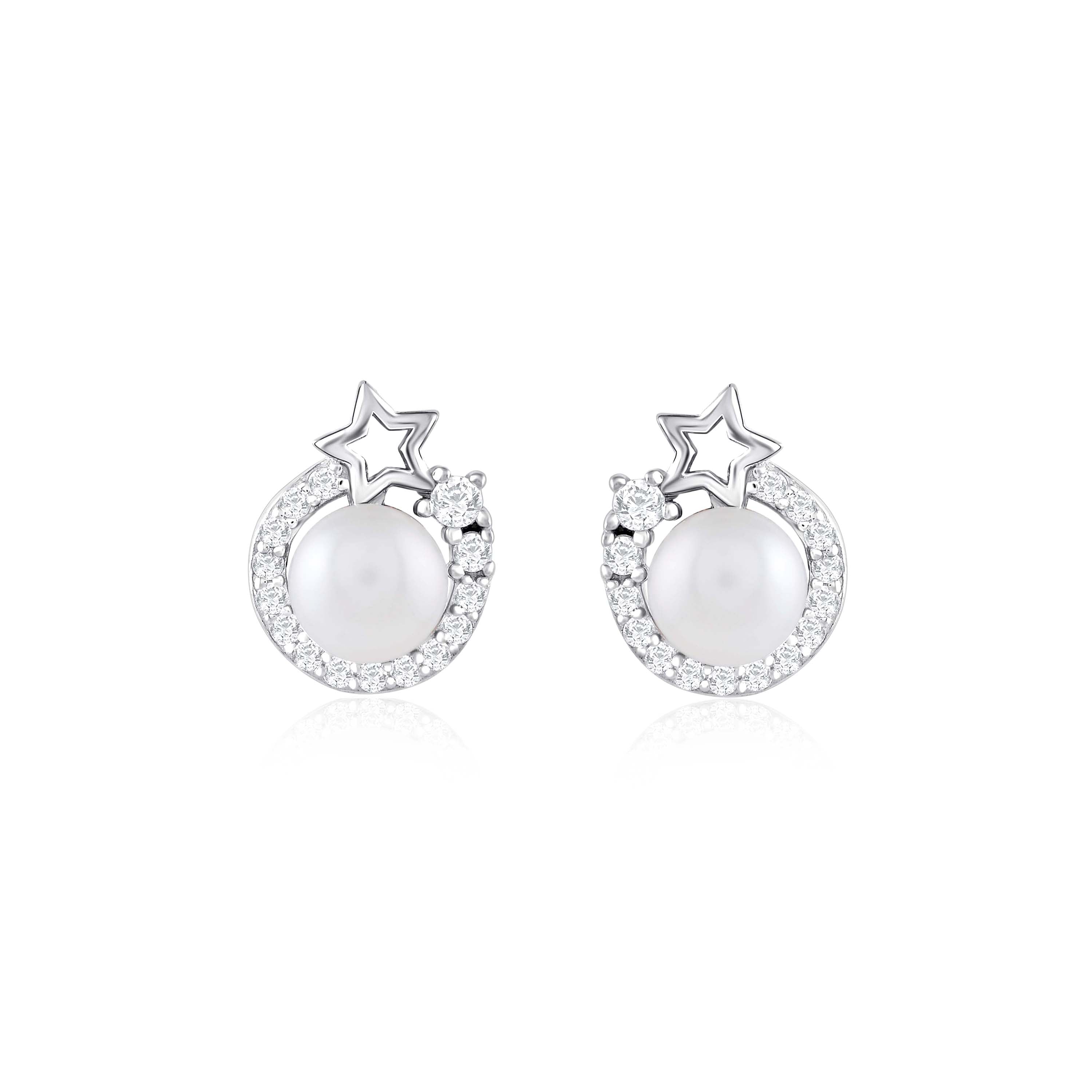 Button Pearl Studs In Captivating Star Designs