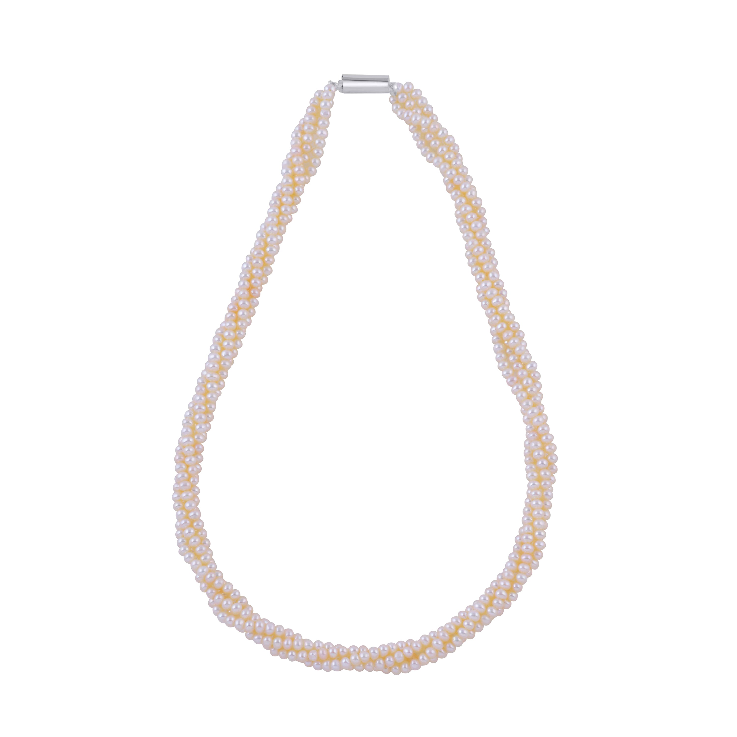 Twisted White Pearl Necklace