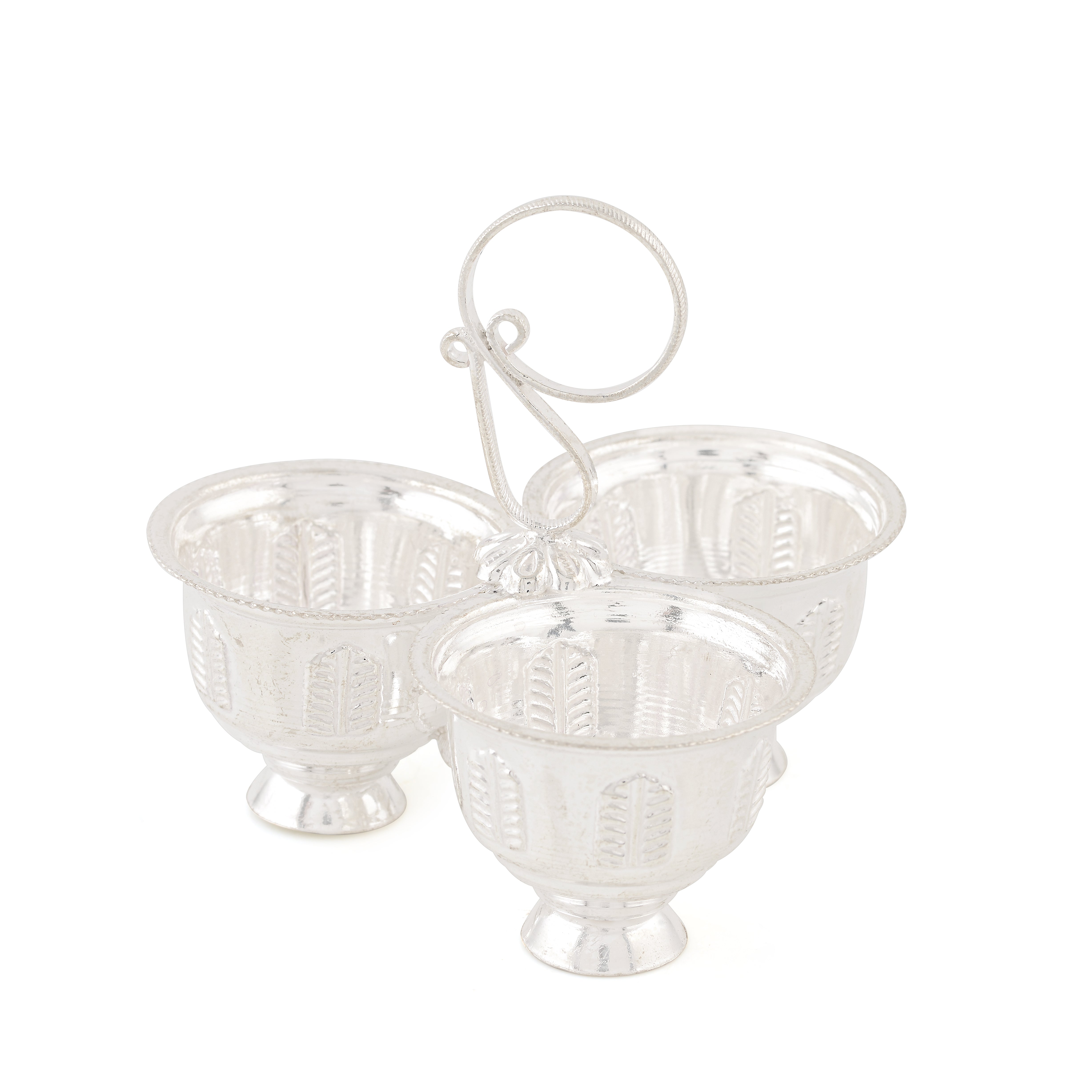 Set of 3 Bowls for Kumkum and Haldi, Crafted in 92.5 Silver