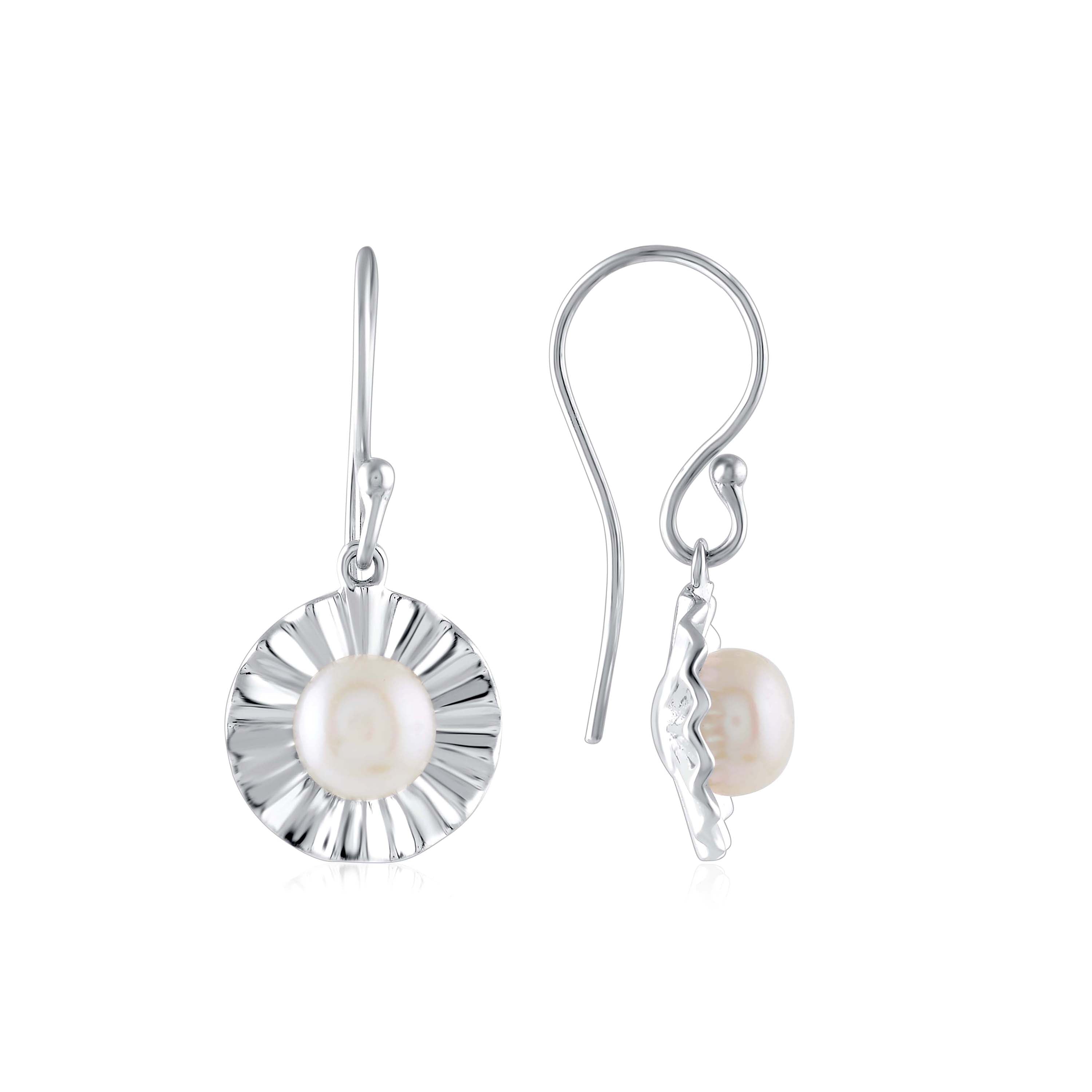 Sterling Silver Flower Design Earring