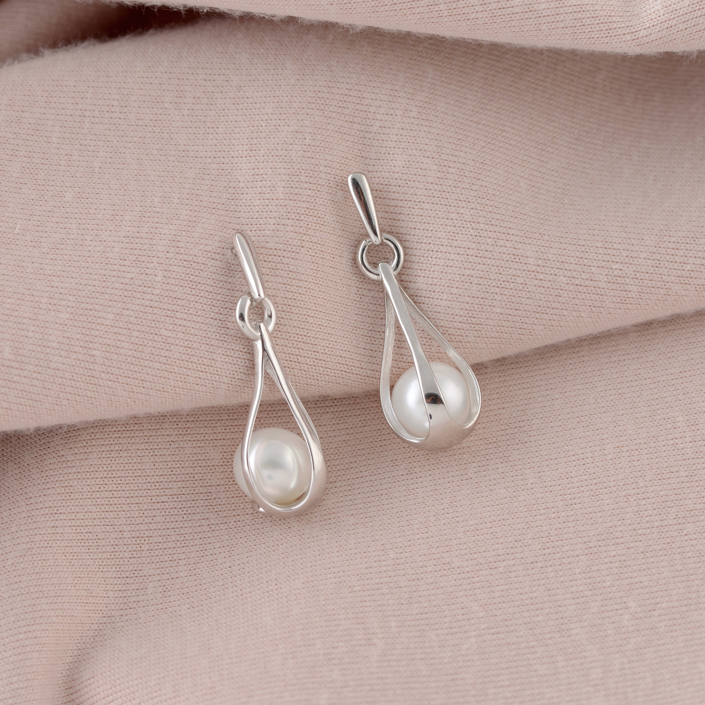 White Freshwater Cultured Pearl Earrings