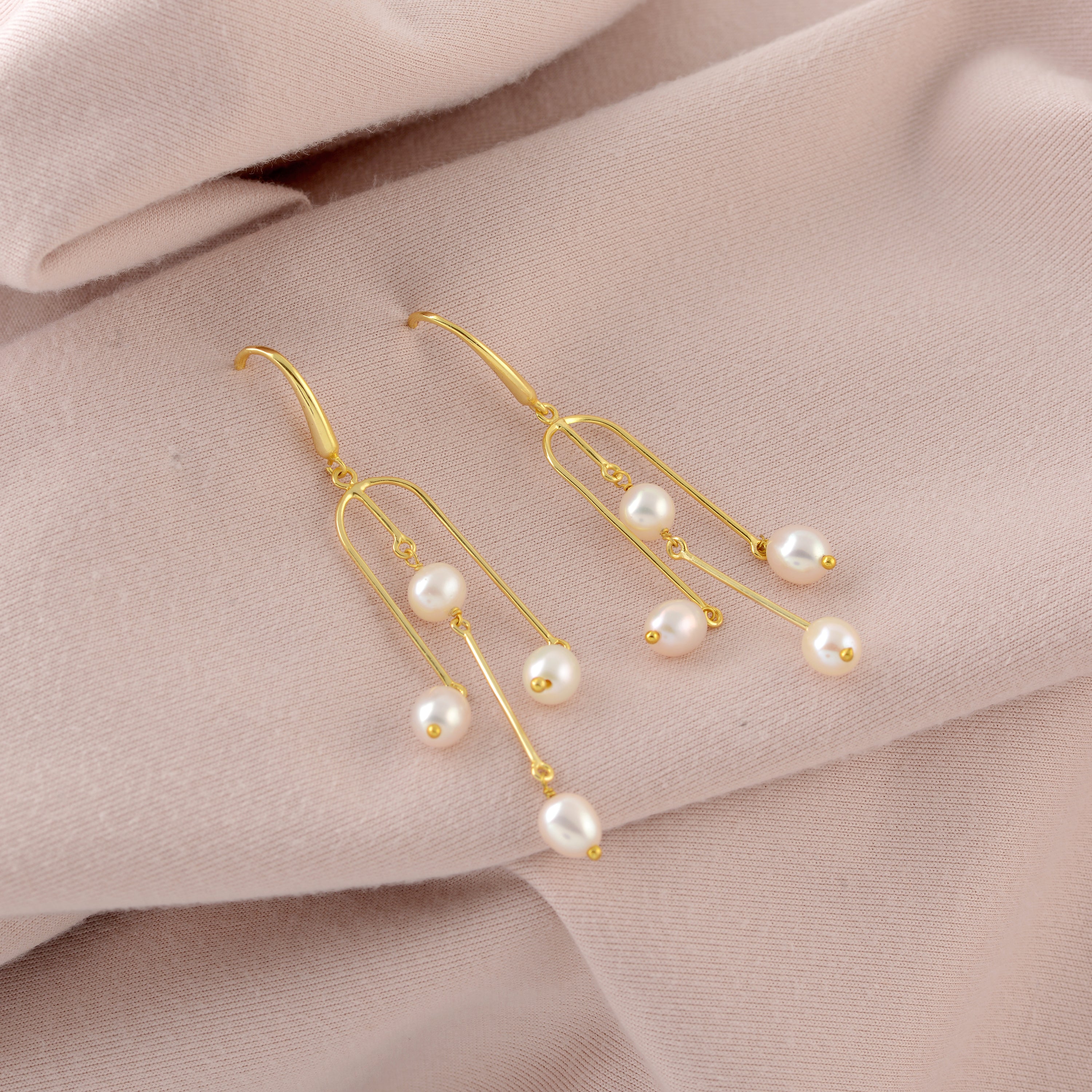 Pearl earrings deals with gold posts