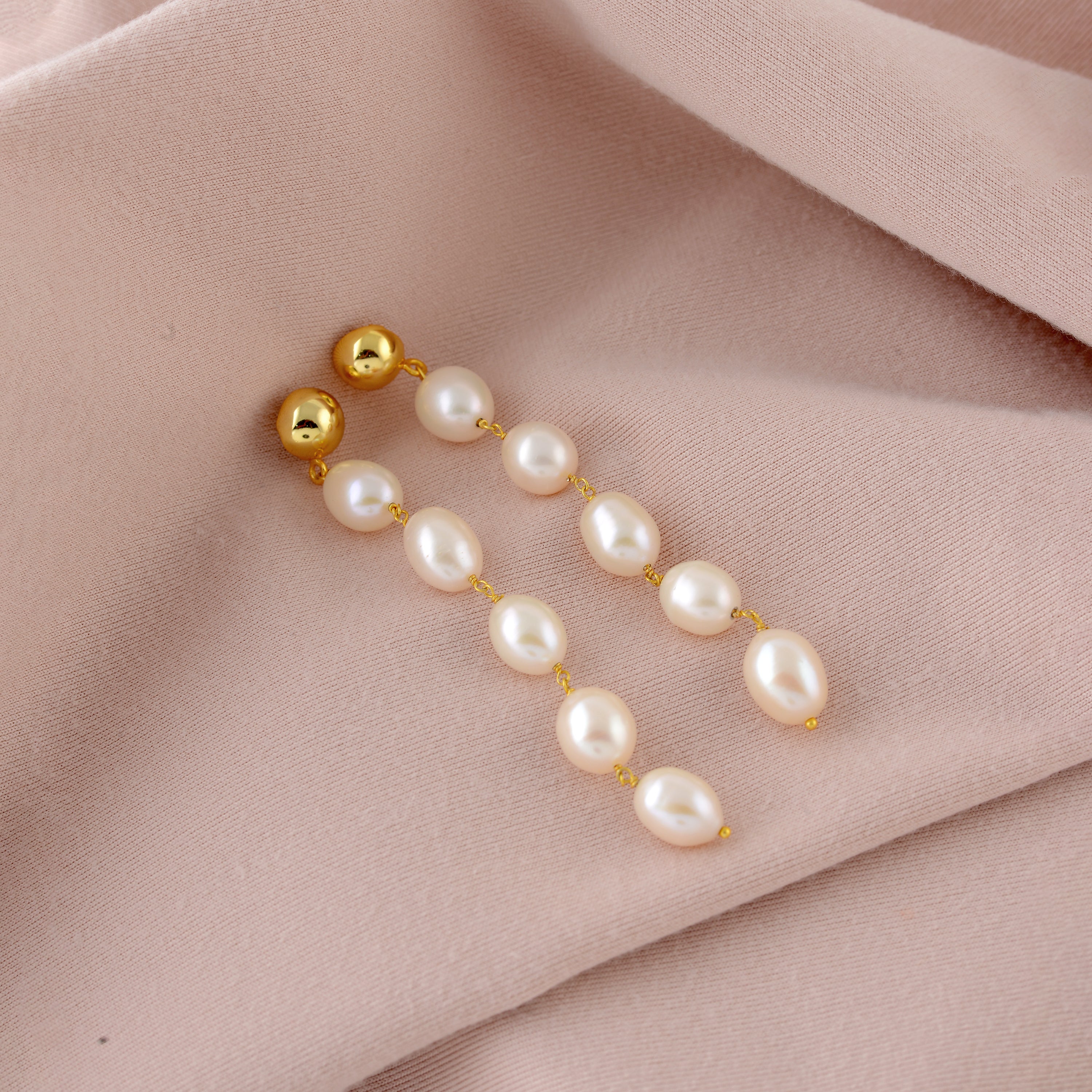 Cultured Pearl Earrings in Gold Plated Sterling Silver