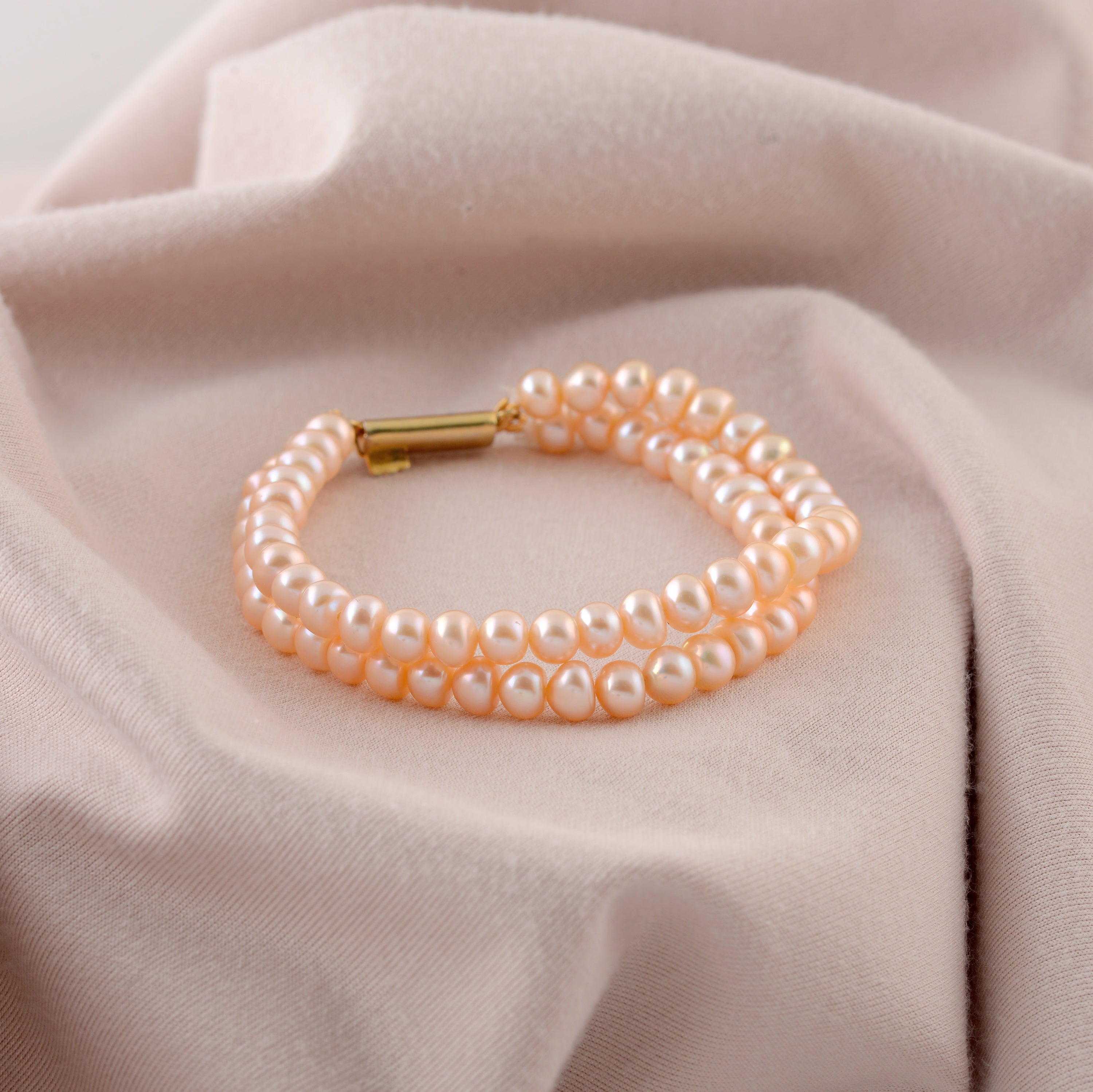 Blush Double strand Pink Freshwater Pearl Bracelet