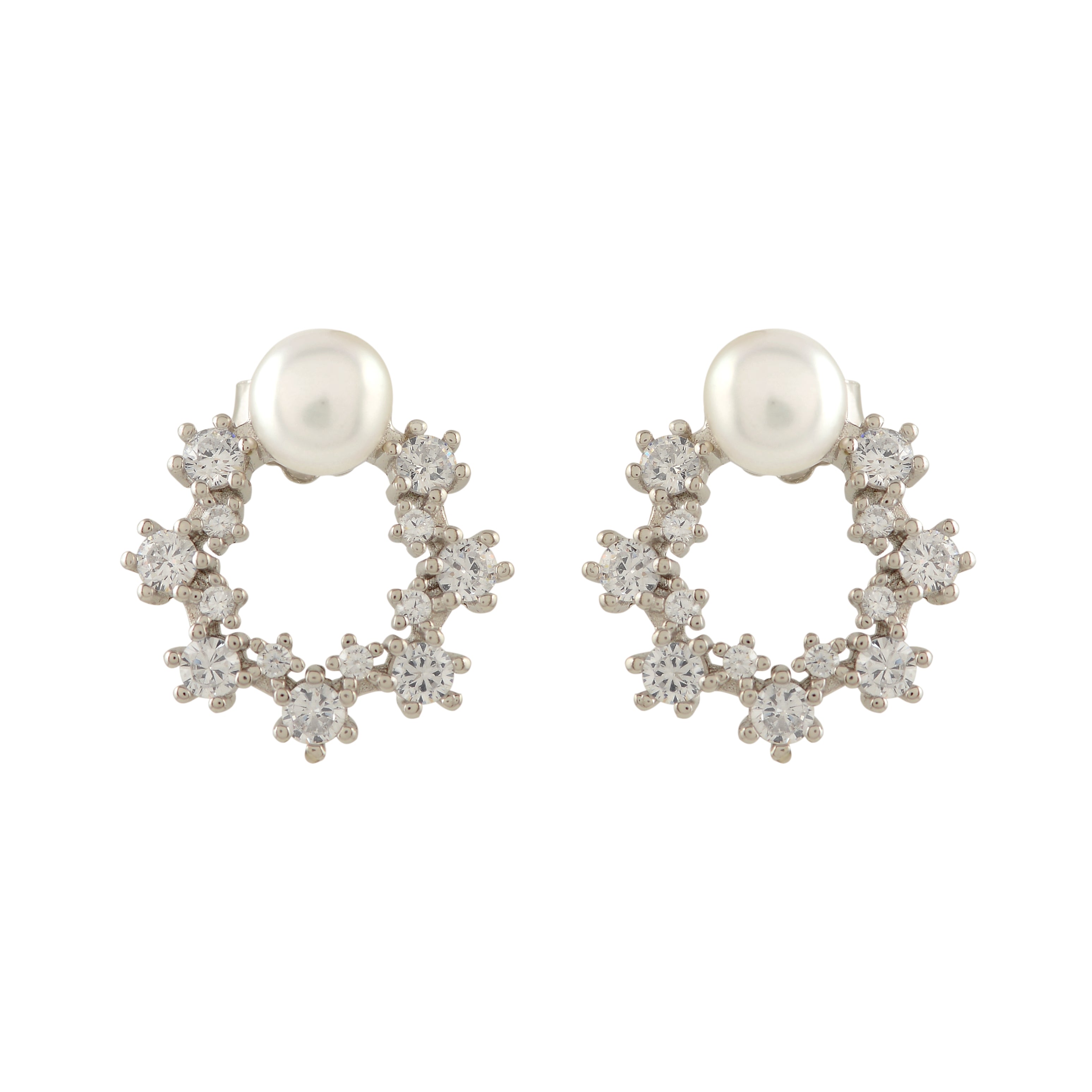 Pearl Bloom Silver Earrings