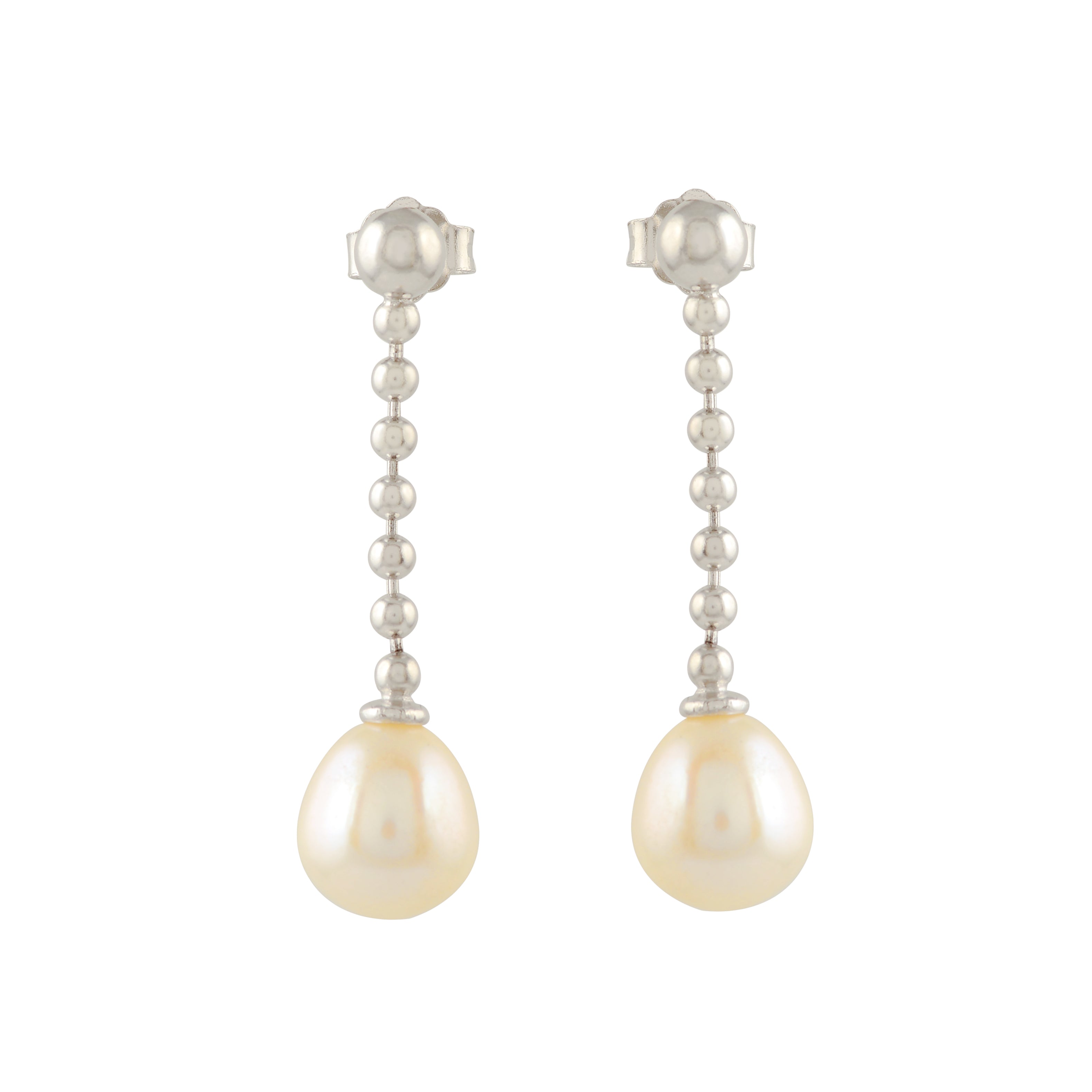 Silver Pearl Drop Earring