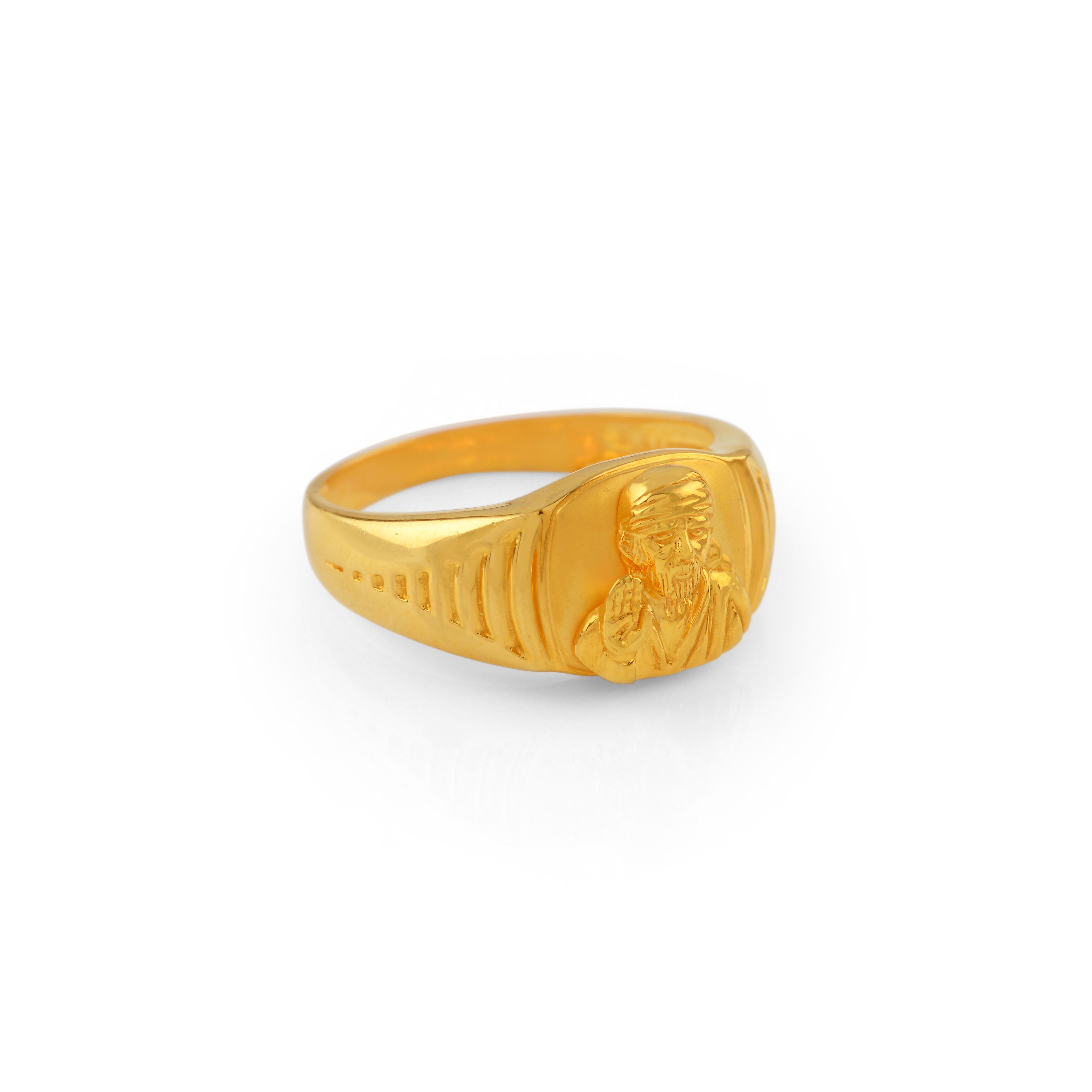 22K Gold Finger Ring in Saibaba Motif - Krishna Jewellers Pearls and Gems