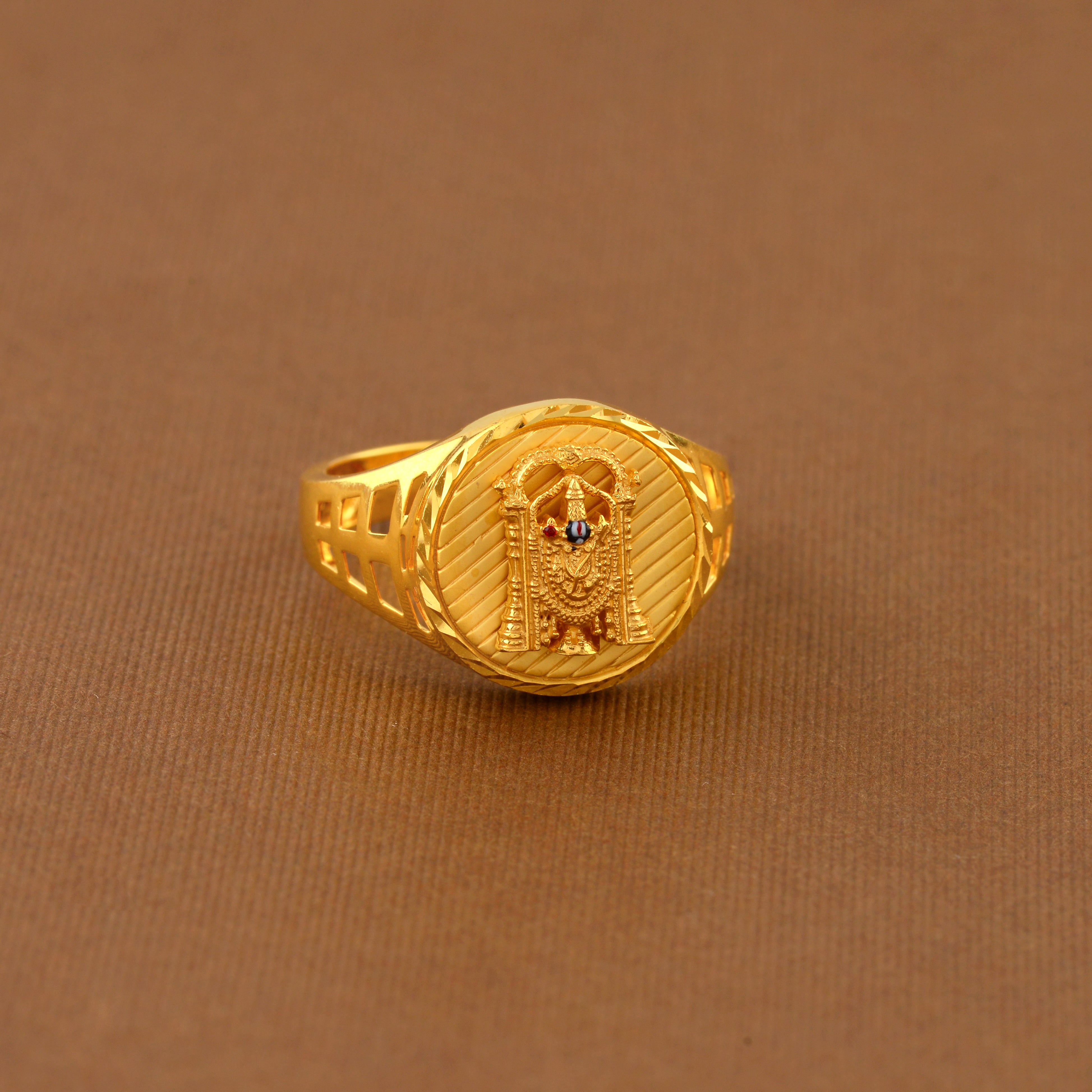 Lord Balaji CZ Gold Ring | Raj Jewels
