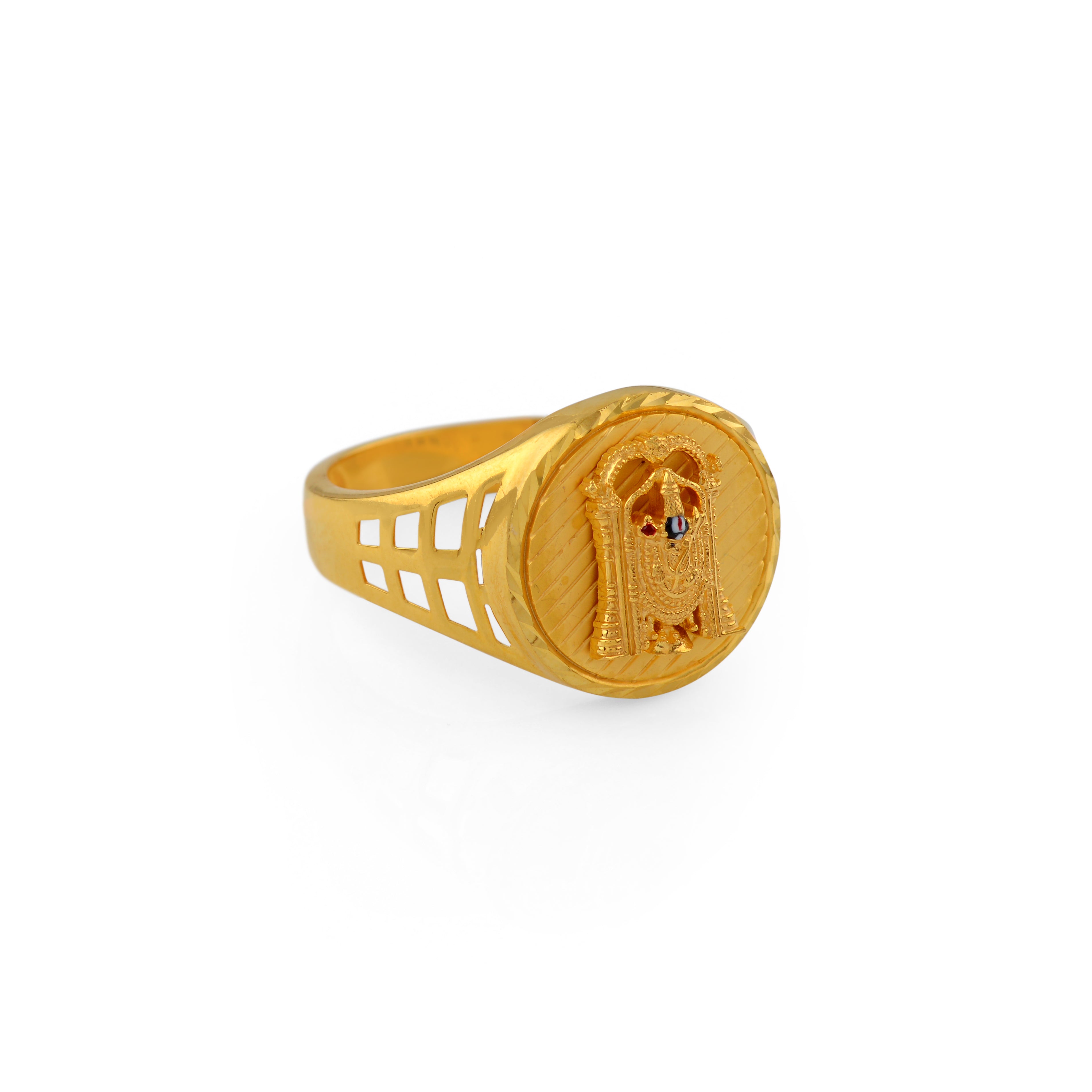 Simple Floral 22K Gold Ring For Women