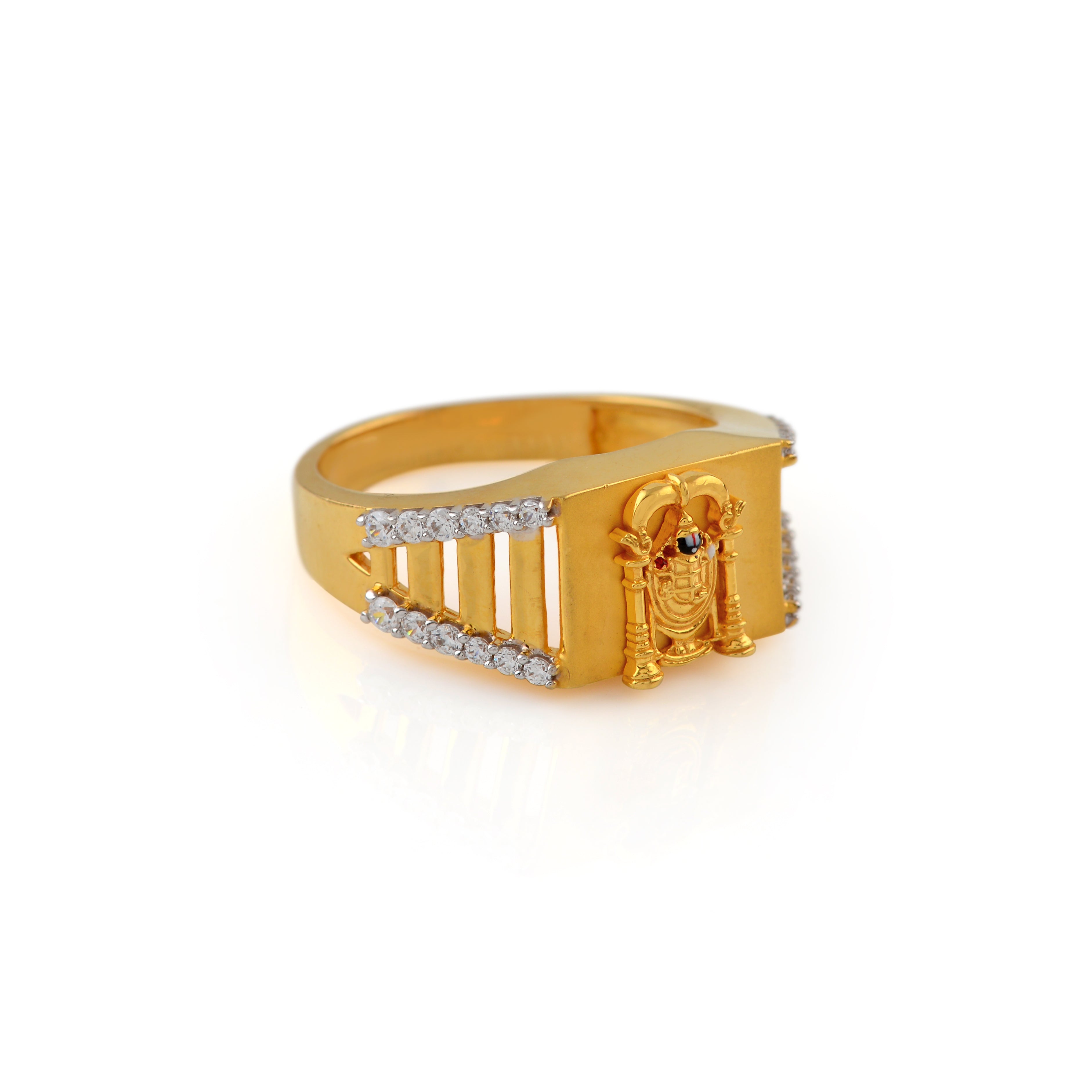 1 Gram Gold Forming - Yellow Stone with Diamond Antique Design Ring - Style  A736 – Soni Fashion®