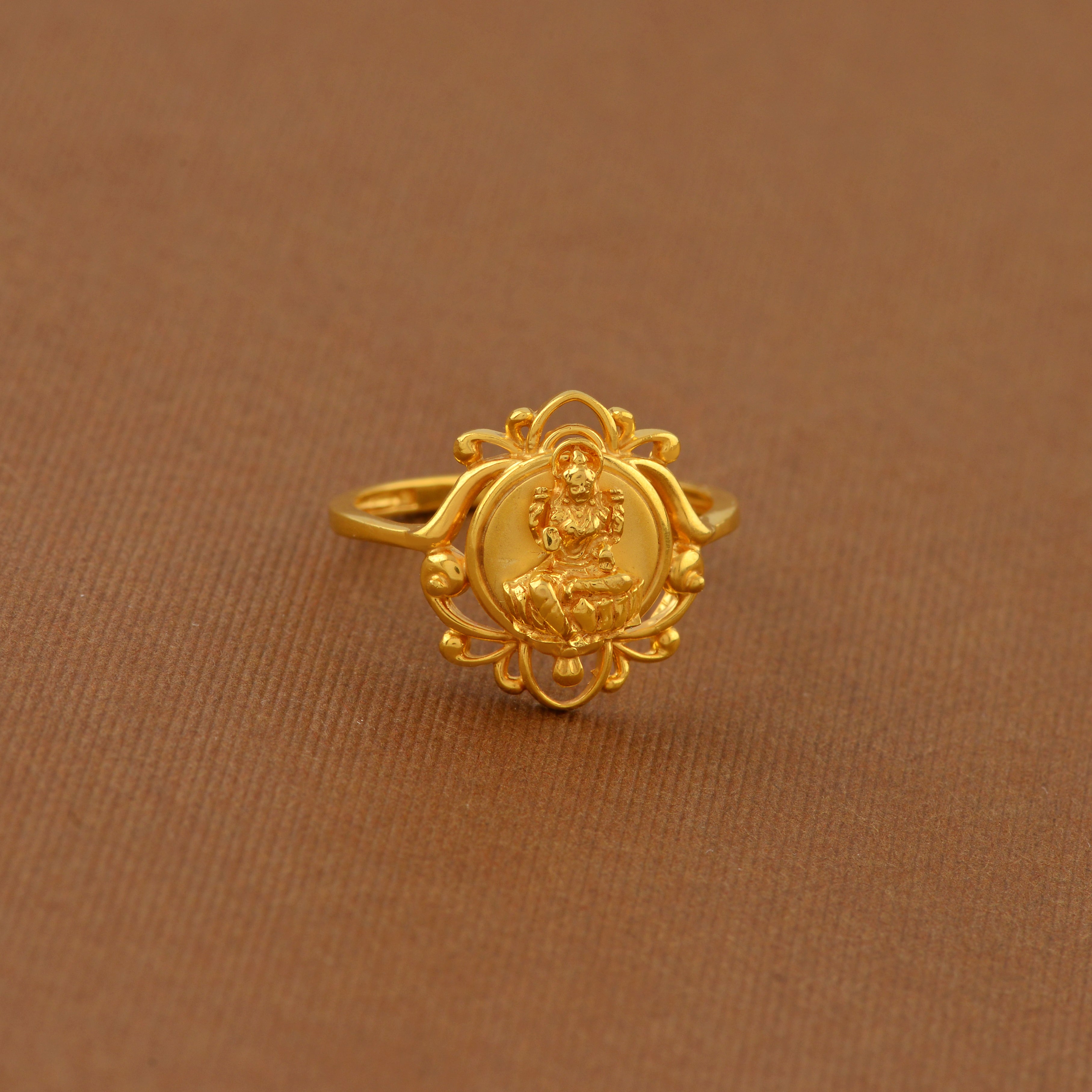 22K Gold 'Lakshmi' Ring For Women with Cz - 235-GR5953 in 3.900 Grams