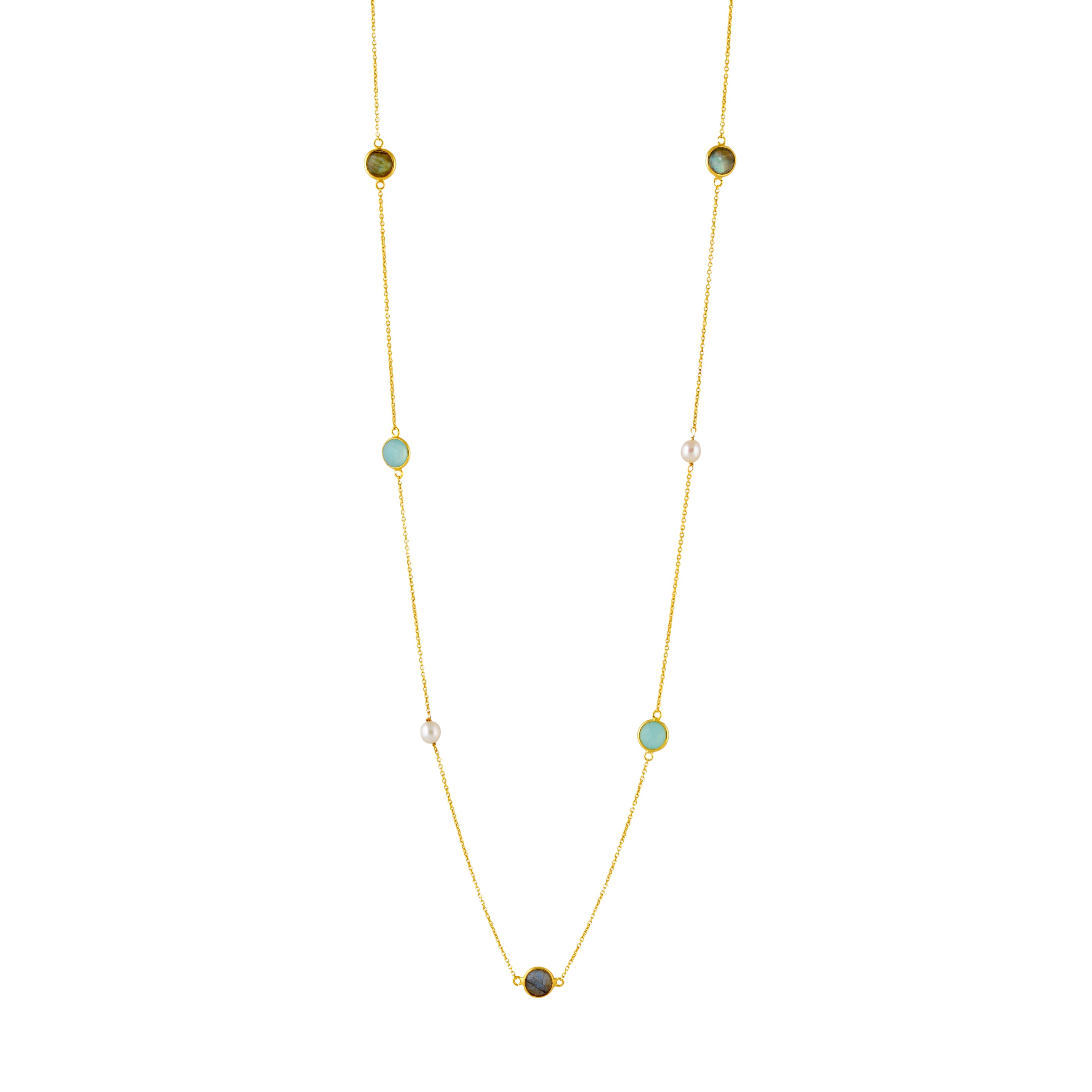 Exquisite Gemstone Gold Chain Necklace