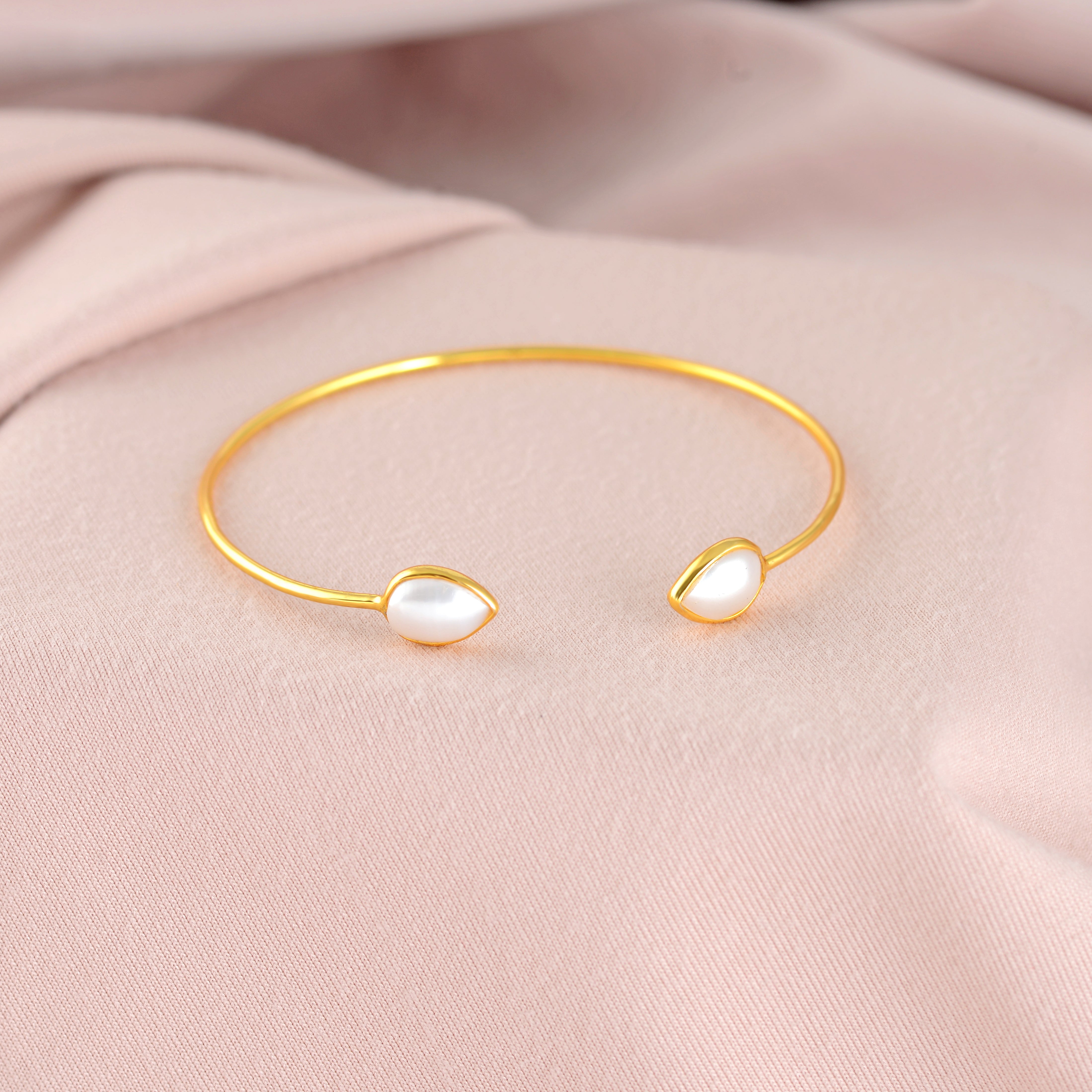 Eternally Stylish Golden Pearl Bracelet For Women