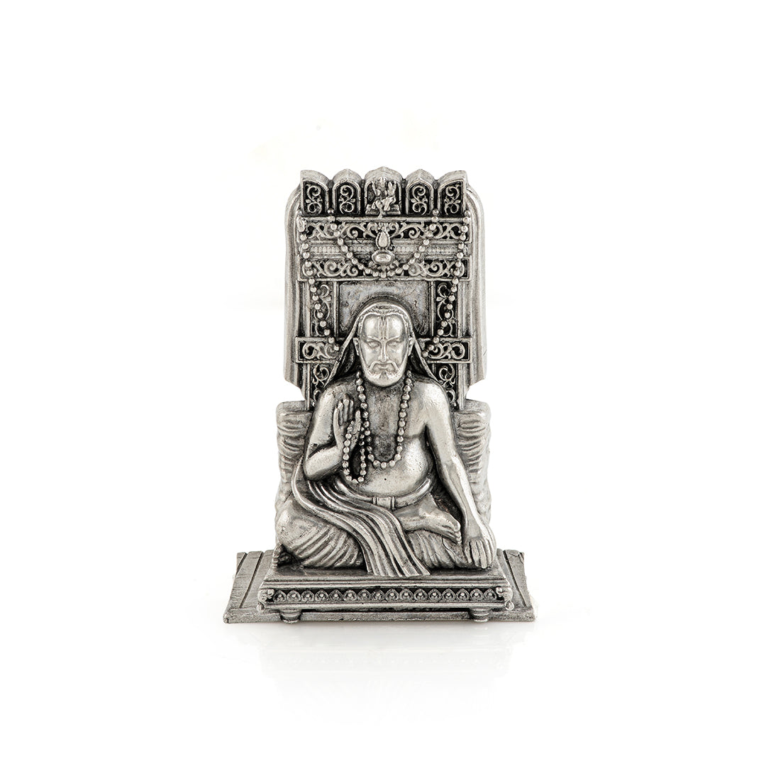 Radiant Silver Idol of Saint Raghavendra Swami