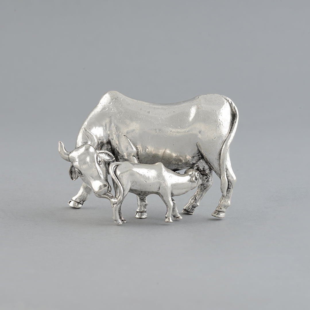 Divine Silver Cow and Calf