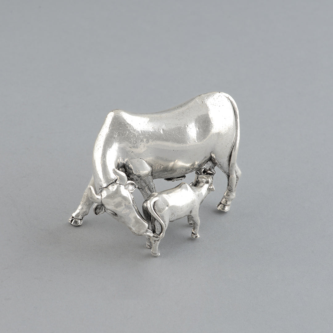 Divine Silver Cow and Calf