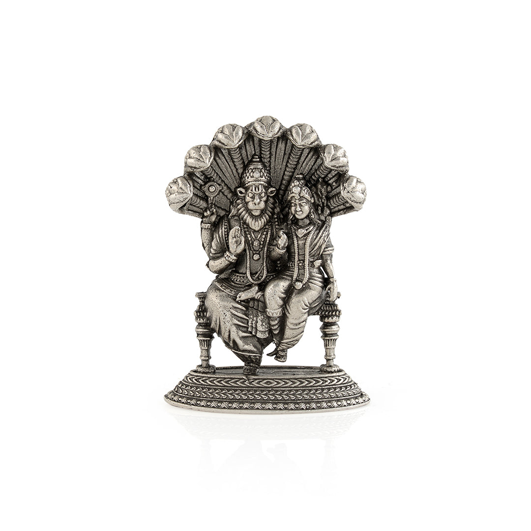 Lord Narasimha With Consort in Silver