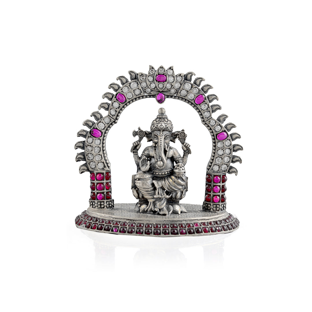 Divine Ganesh Idol in Silver