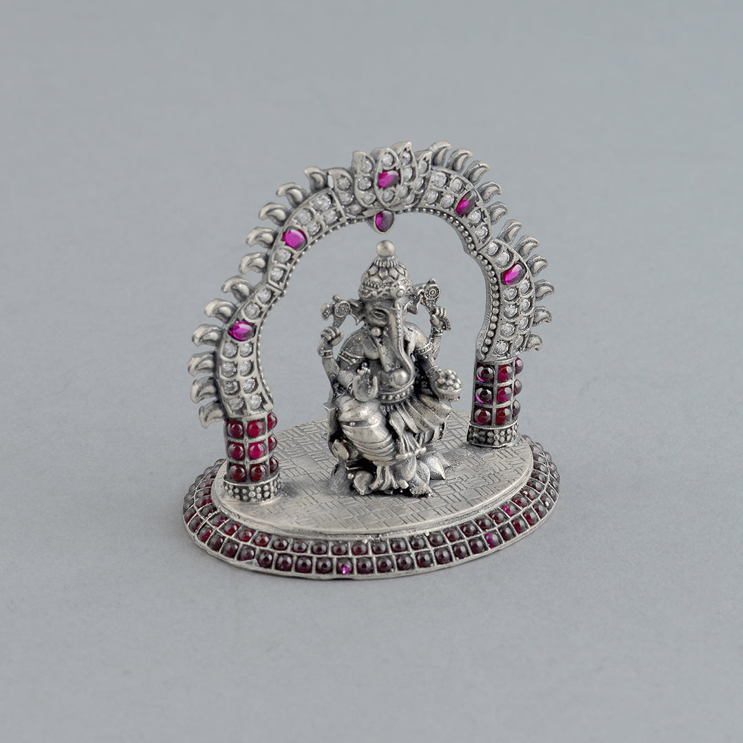 Divine Ganesh Idol in Silver