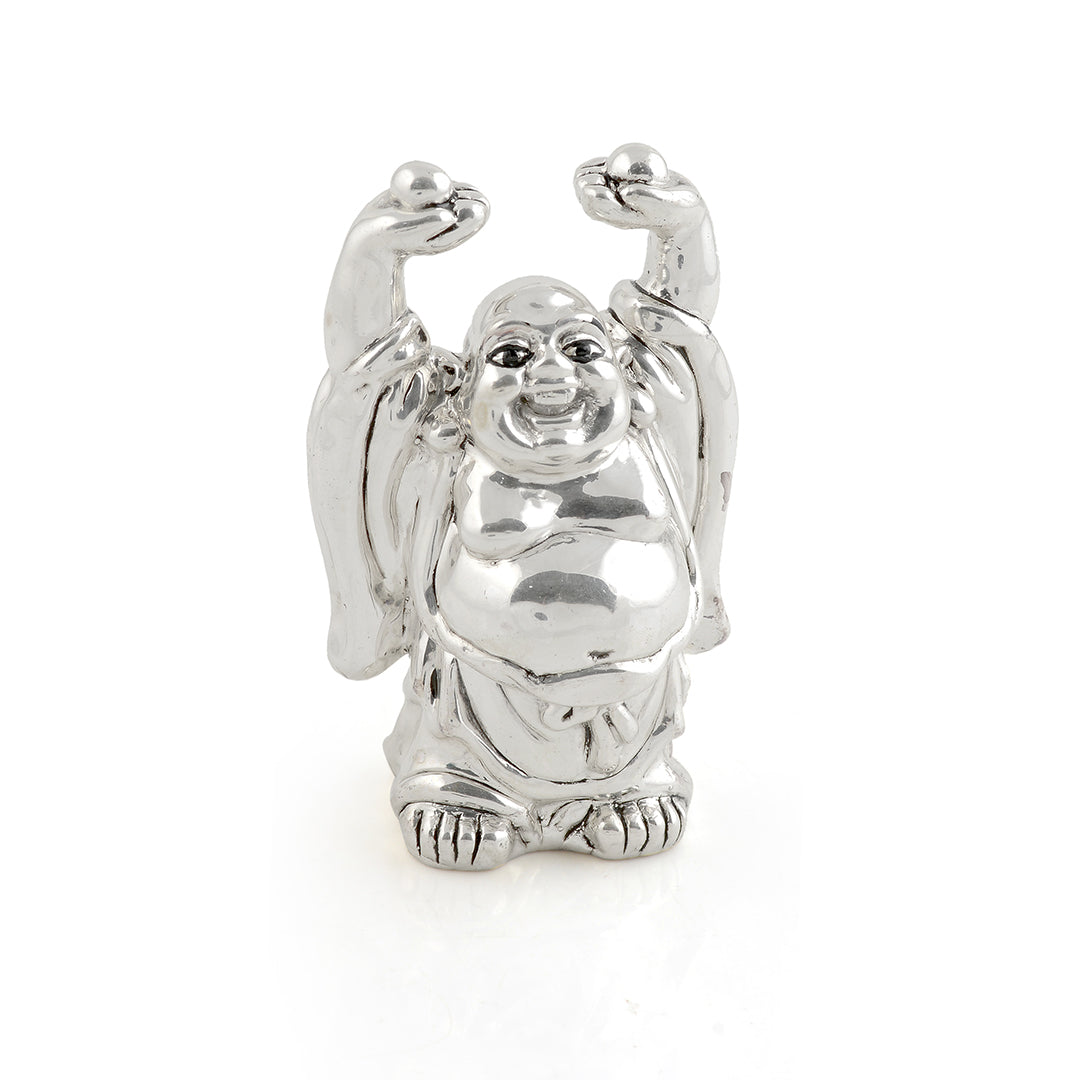 Auric Silver Laughing Buddha