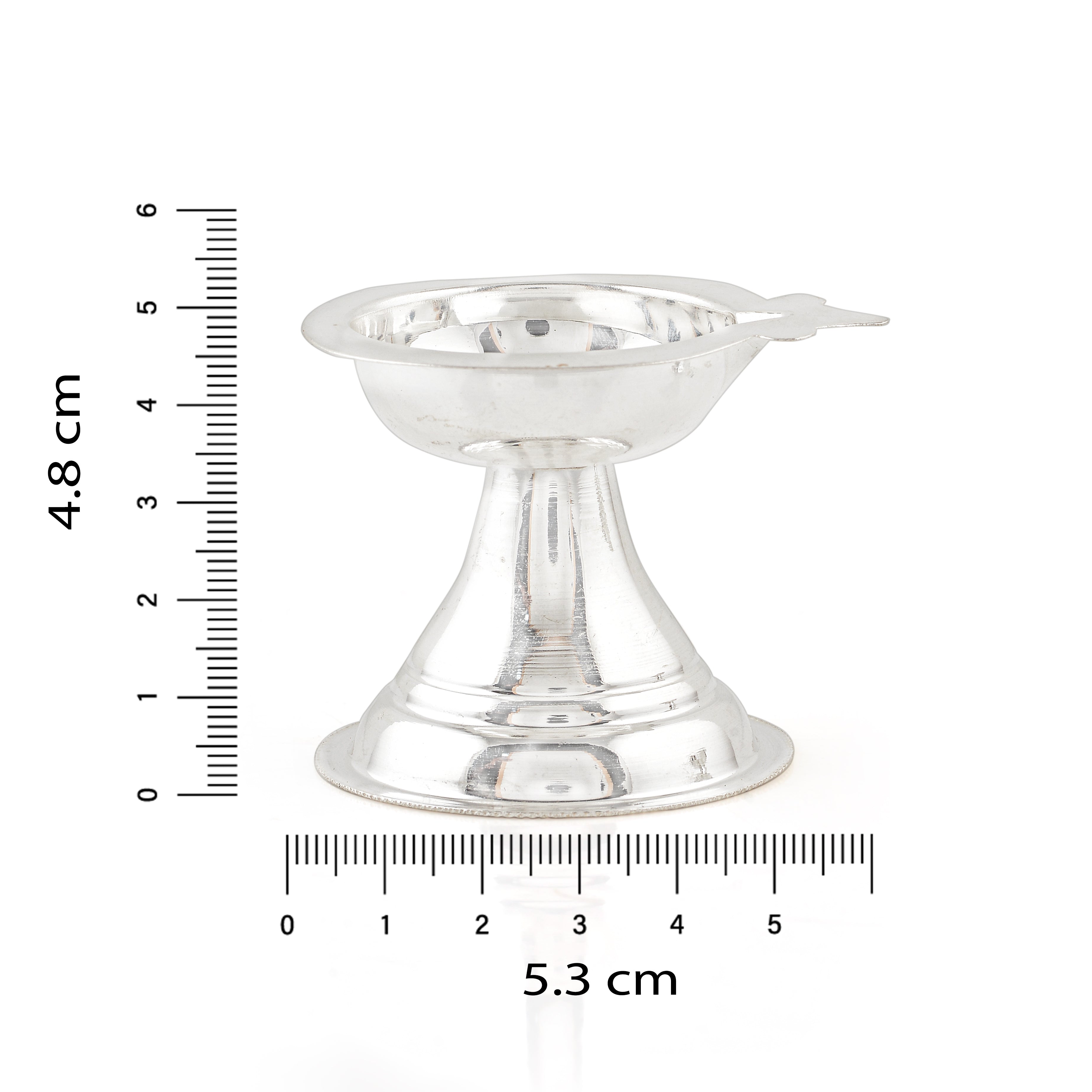 Silver Plain Diya Stand Crafted 92.5