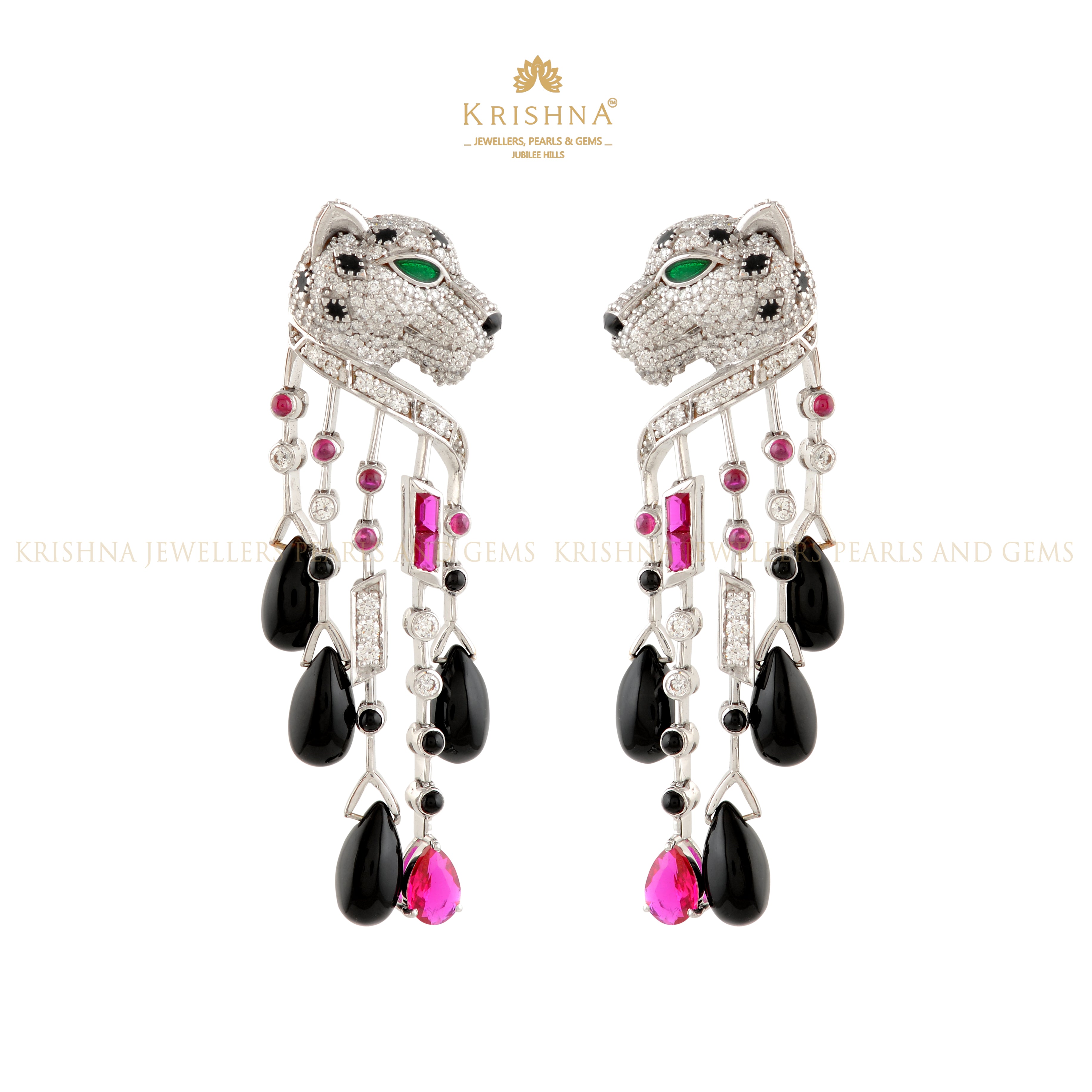 3D Leopard Face Dangling Earrings