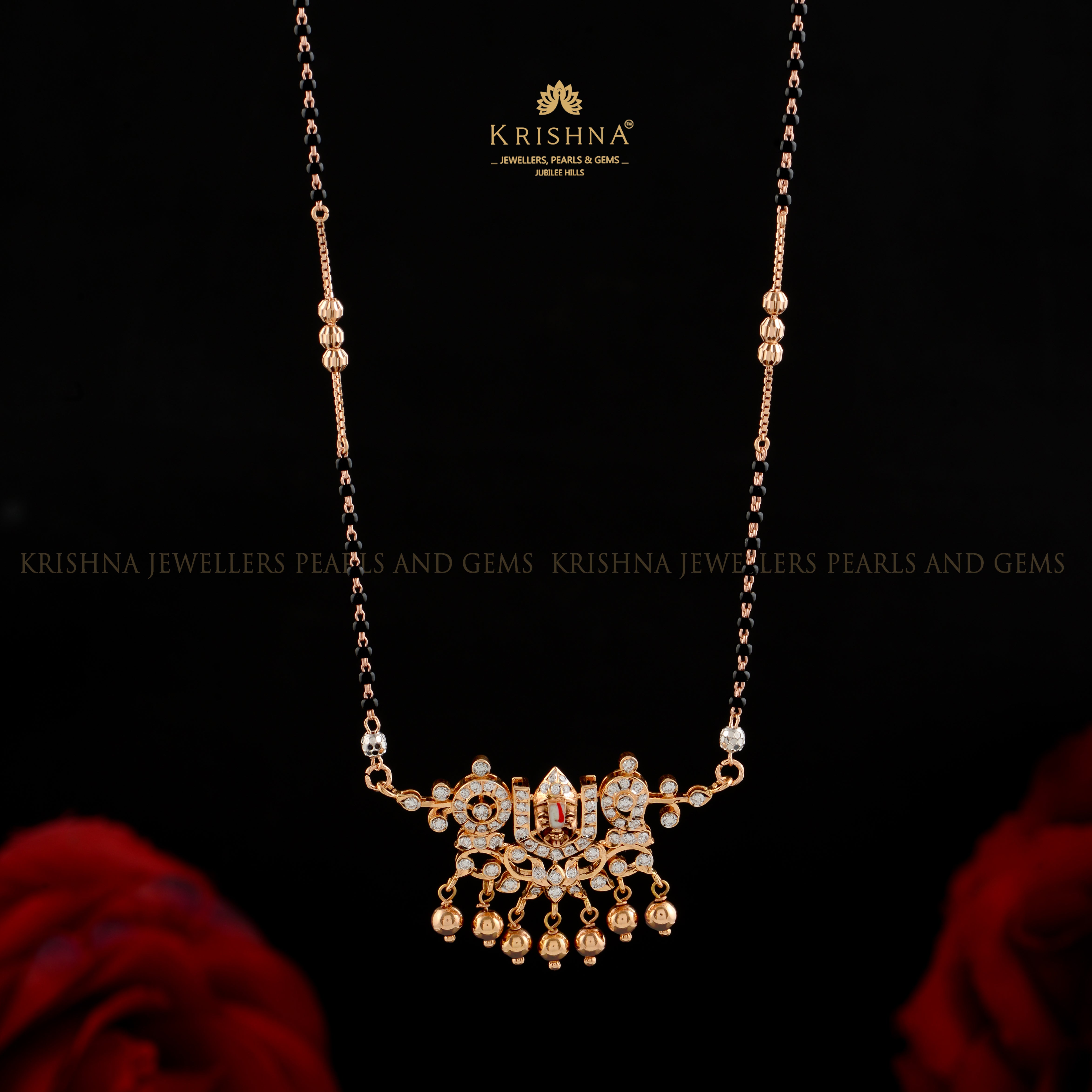 Elegant Double Hook Lord Balaji Pendant Mangalsutra