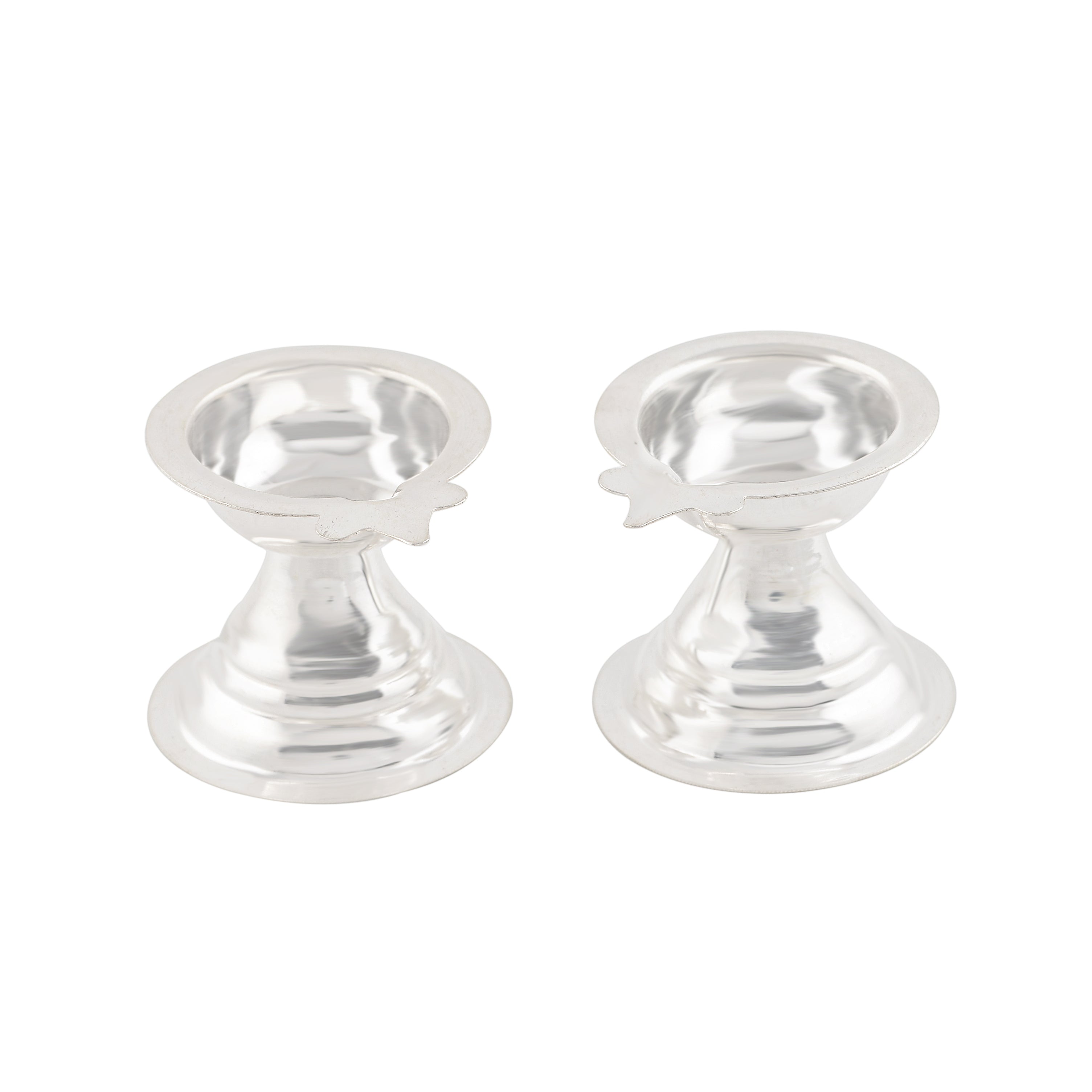 Silver Plain Diya Stand Crafted 92.5