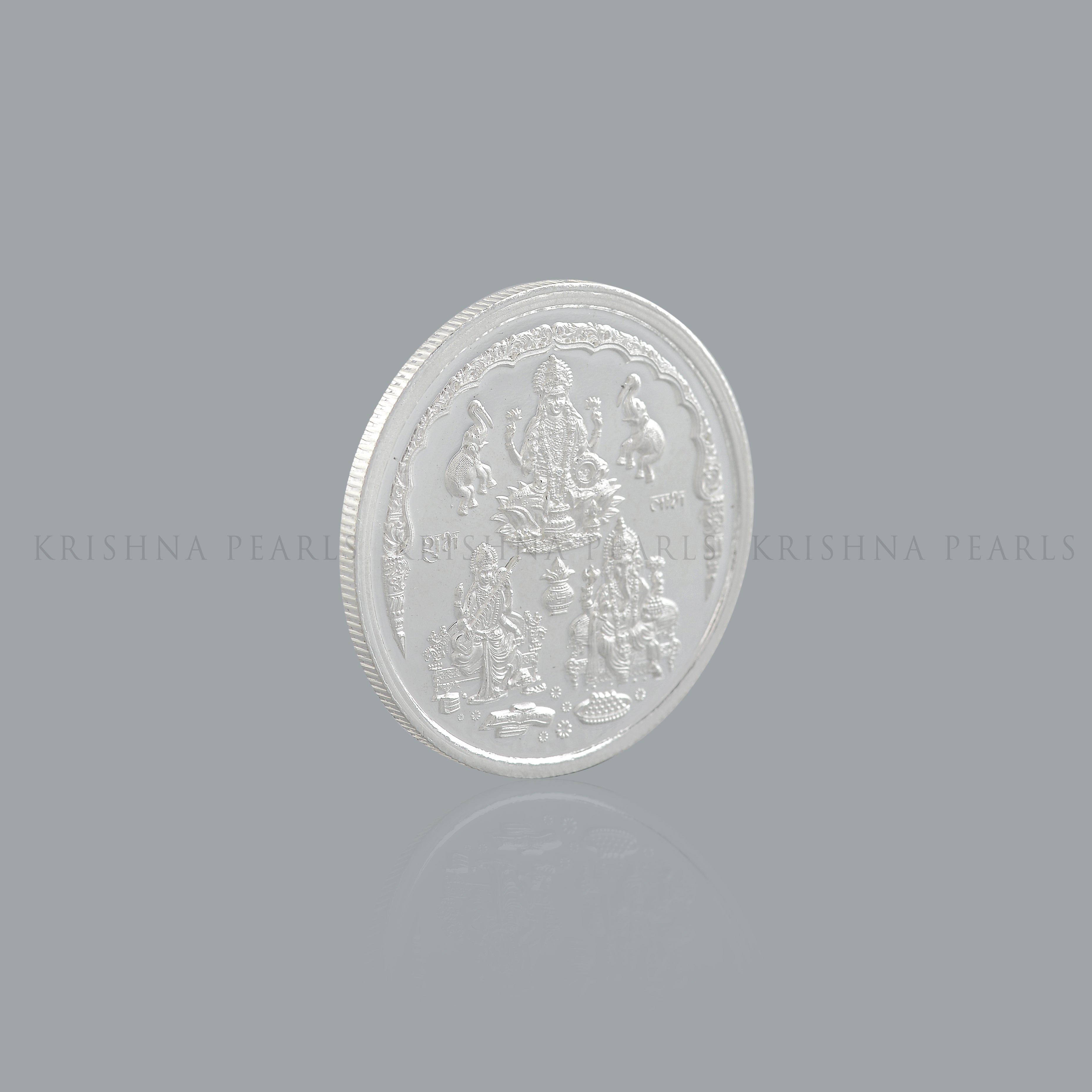 20 Grms Laxmi, Sarswathi, Ganesh Motifs Silver Coin