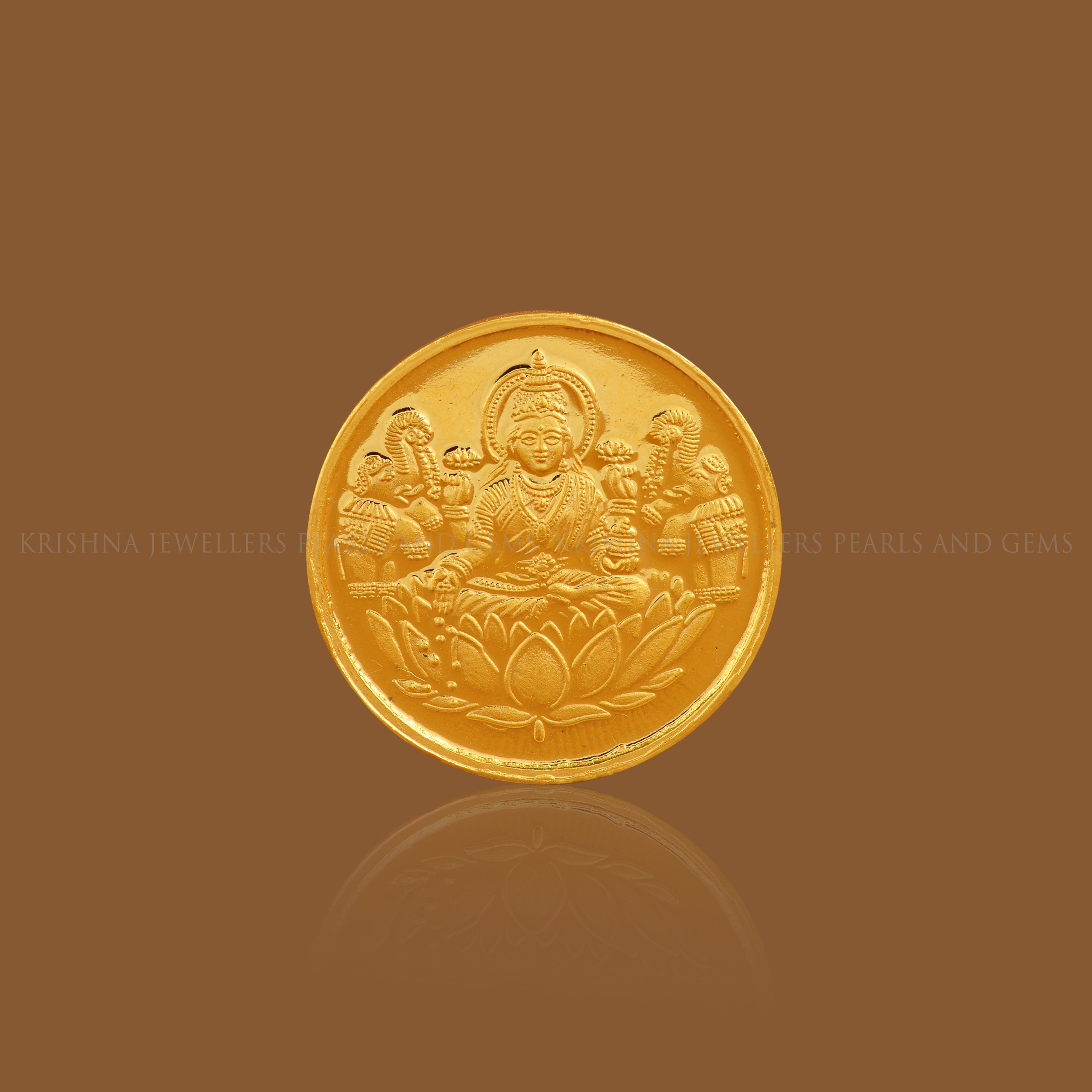 20 Gram Gold Coin With Lakshmi Motif