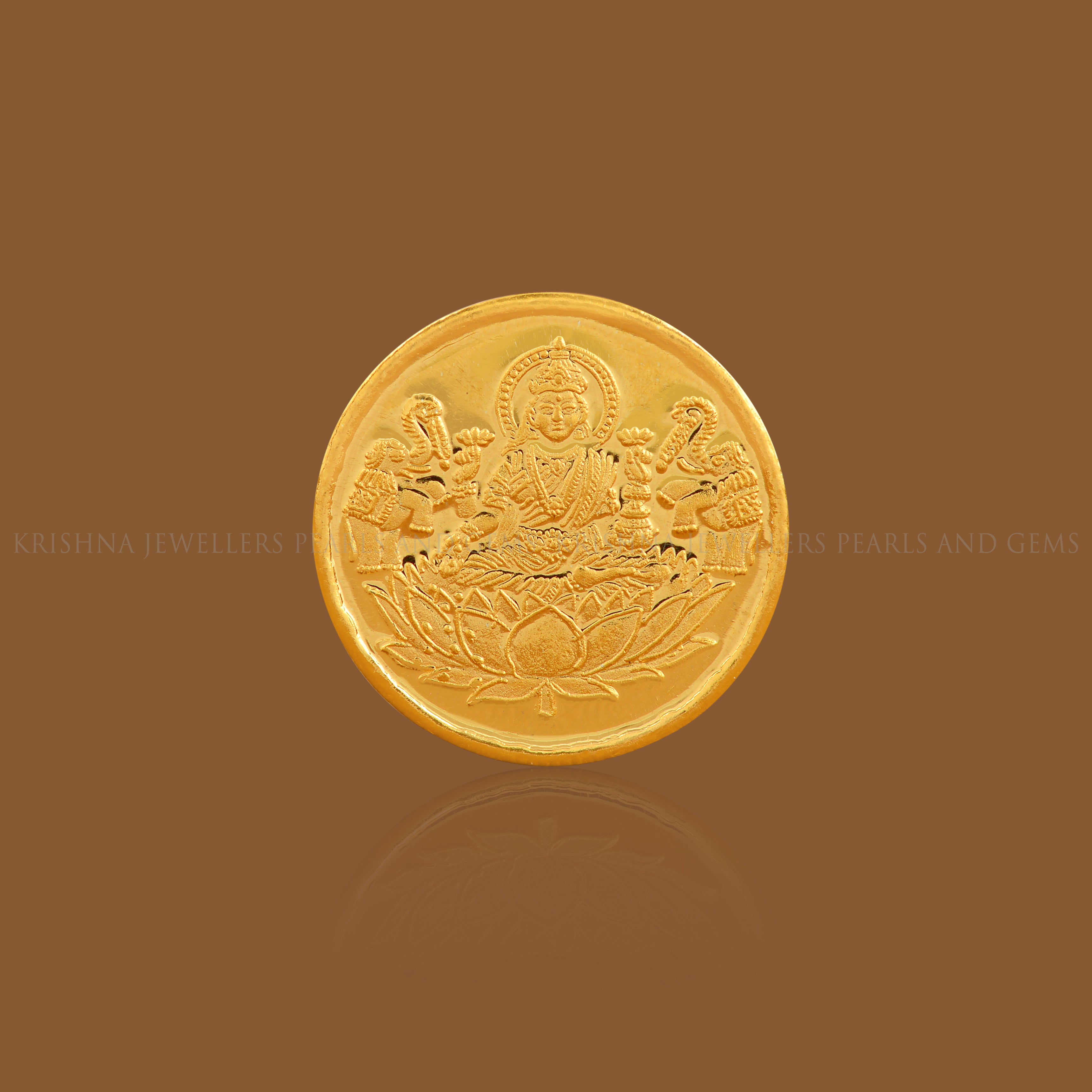10 Grams Gold Coin 24k with Lakshmi Motif