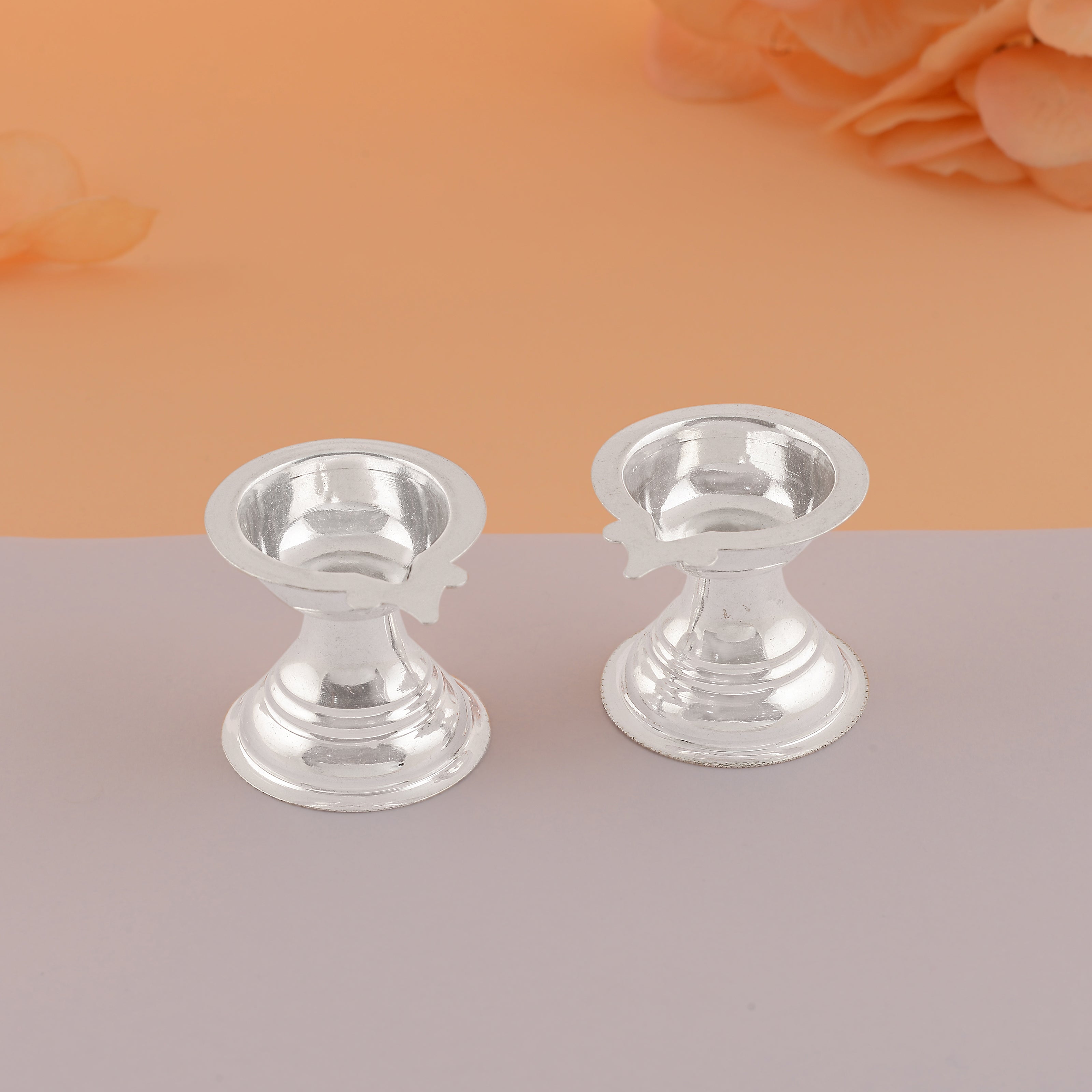 Silver Plain Diya Stand Crafted 92.5